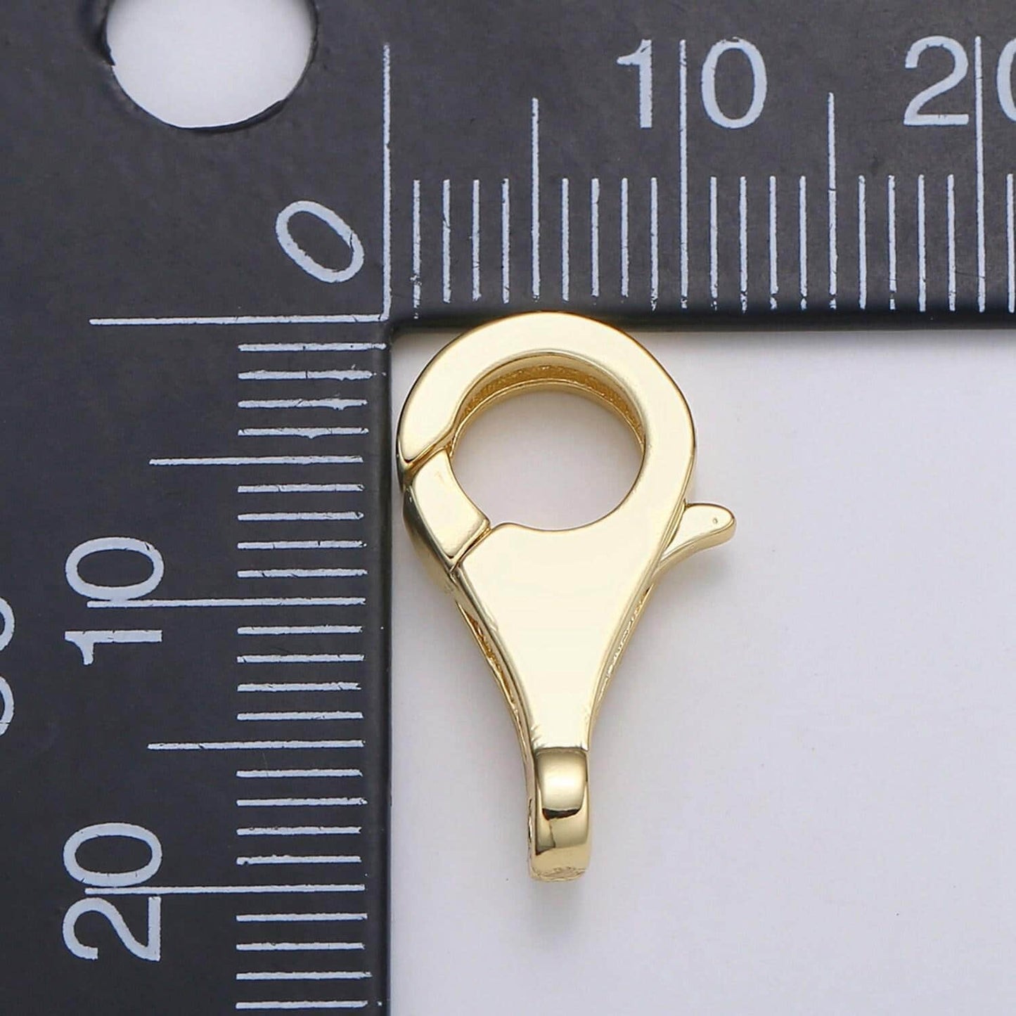 1pc wholesale lobster clasp 24k gold , slender lobster claw for jewelry making, size 20.1mmx11.1mm, supp-1115