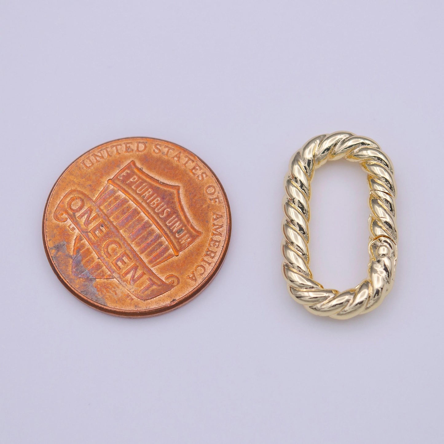 Mini twisted rope oval gold push gate ring 19.5x11.7mm oval twisted rope ring charm holder enahanced link for jewelry supply k-230