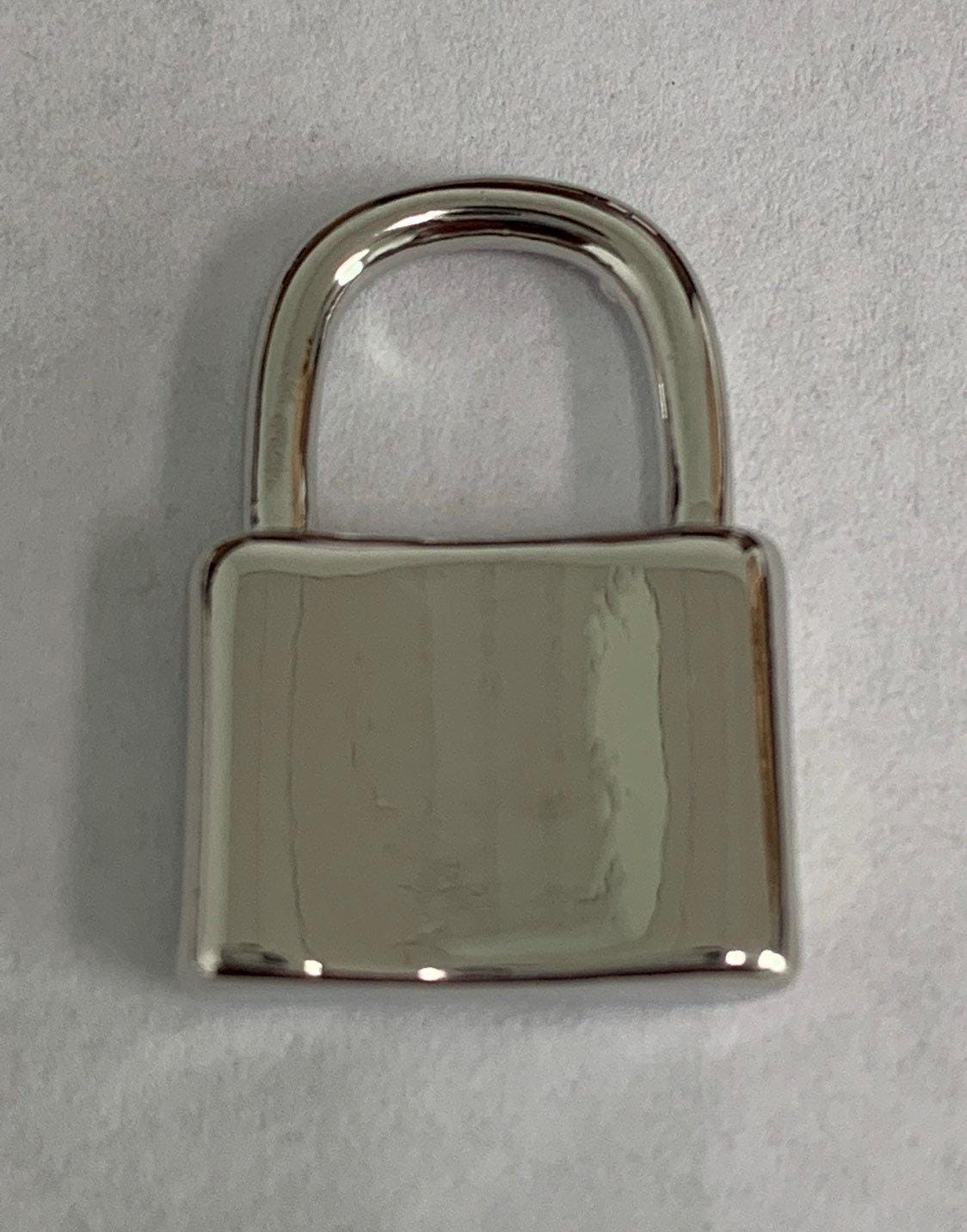 24k gold padlock charm pendant, white charm necklace for statement necklace component, 19.2mm x 13.6mm, k-149