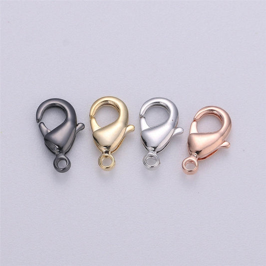 Wholesale gold lobster clasp supplies kit for jewelry making necklace bracelet anklet in black, rose gold, silver, gold 15*9mm