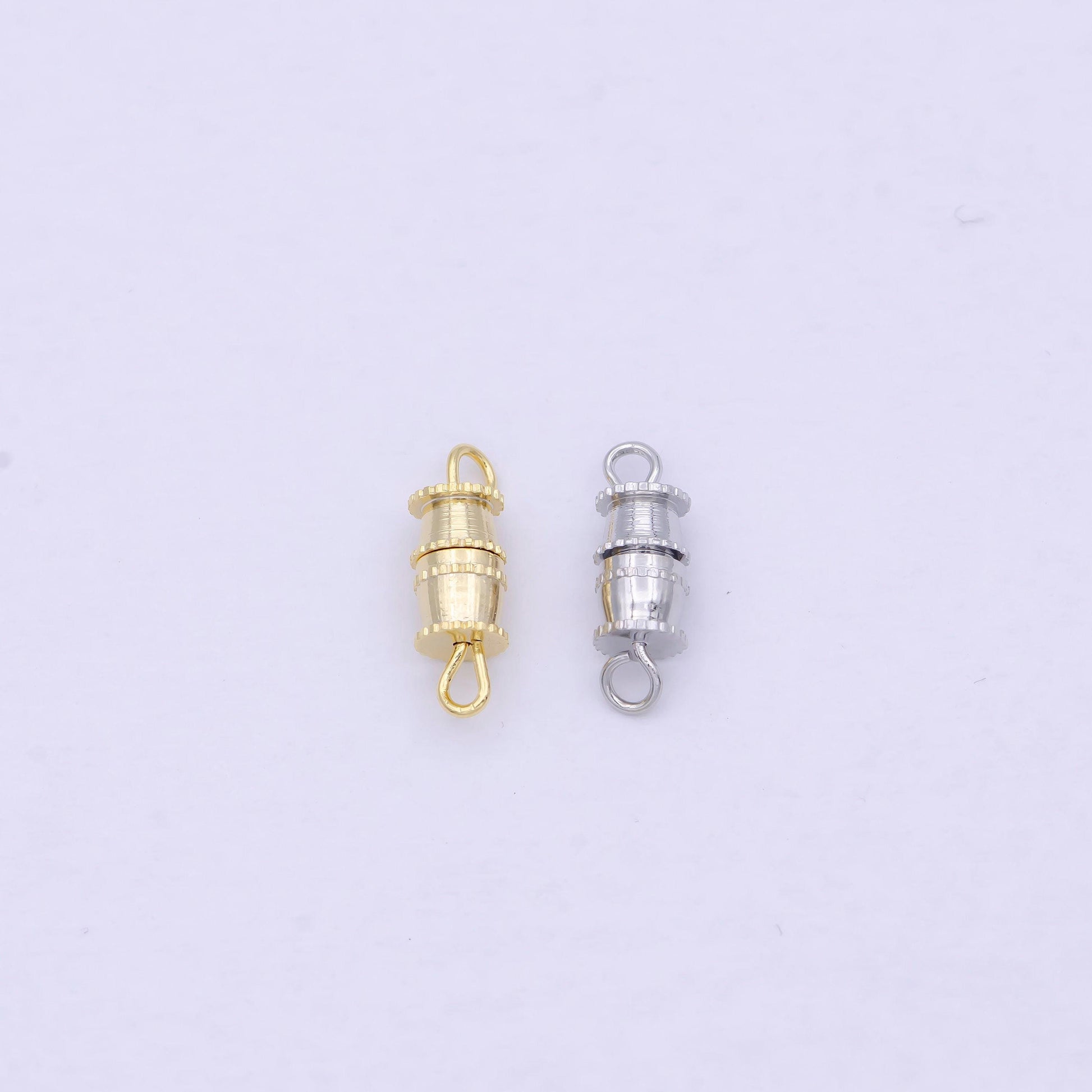 Gold barrel screw clasp - screw-on clasp for necklaces bracelet silver or gold color k-007 k-011