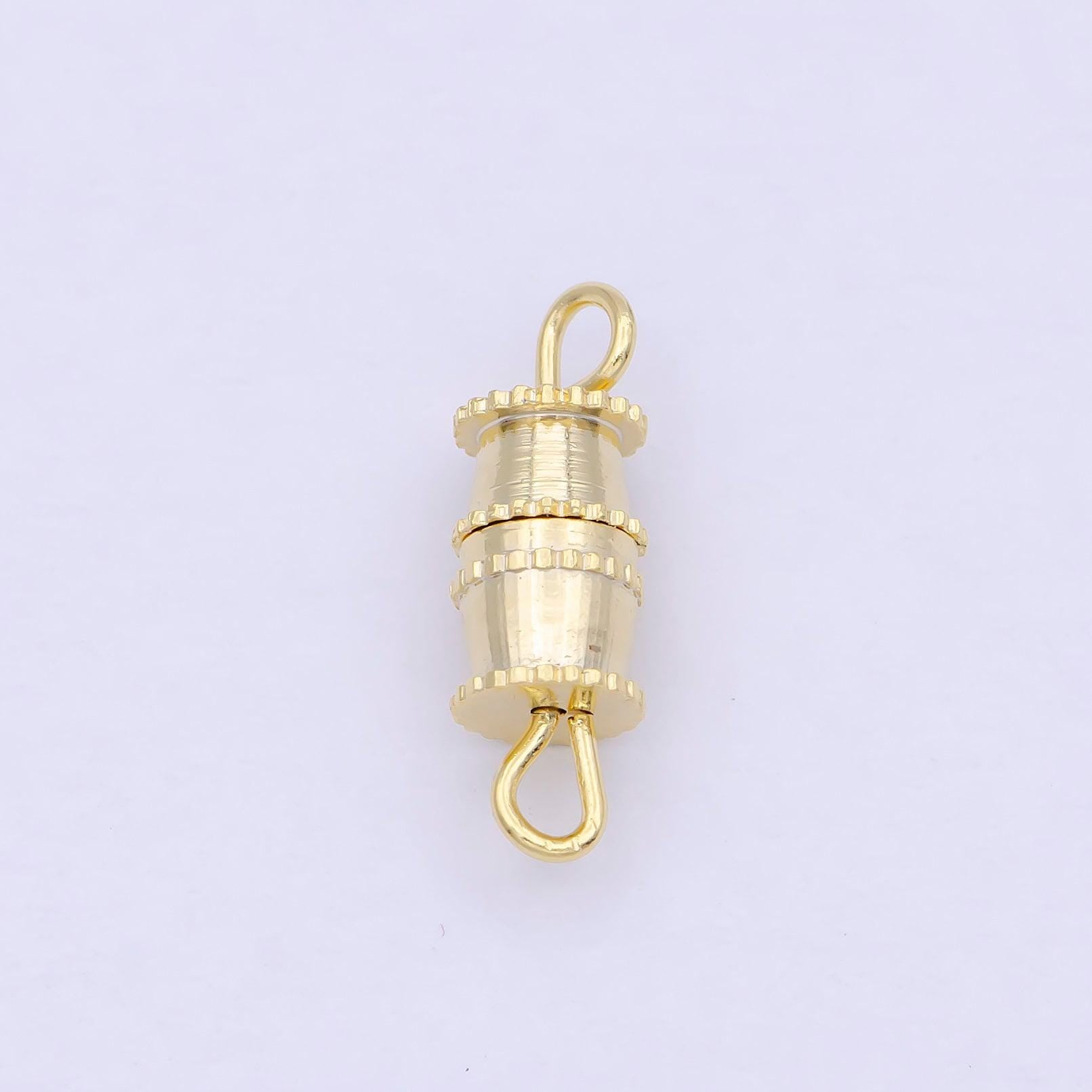 Gold barrel screw clasp - screw-on clasp for necklaces bracelet silver or gold color k-007 k-011