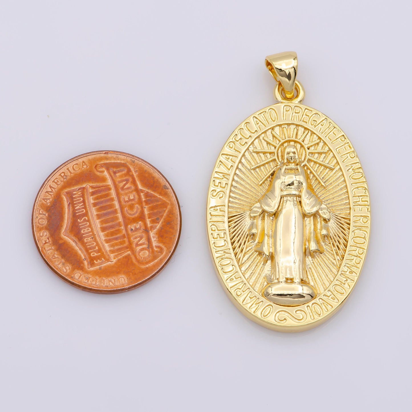 24k gold filled religious our lady of guadalupe miraculous mary medal charm pendant for statement necklace minimalist jewelry