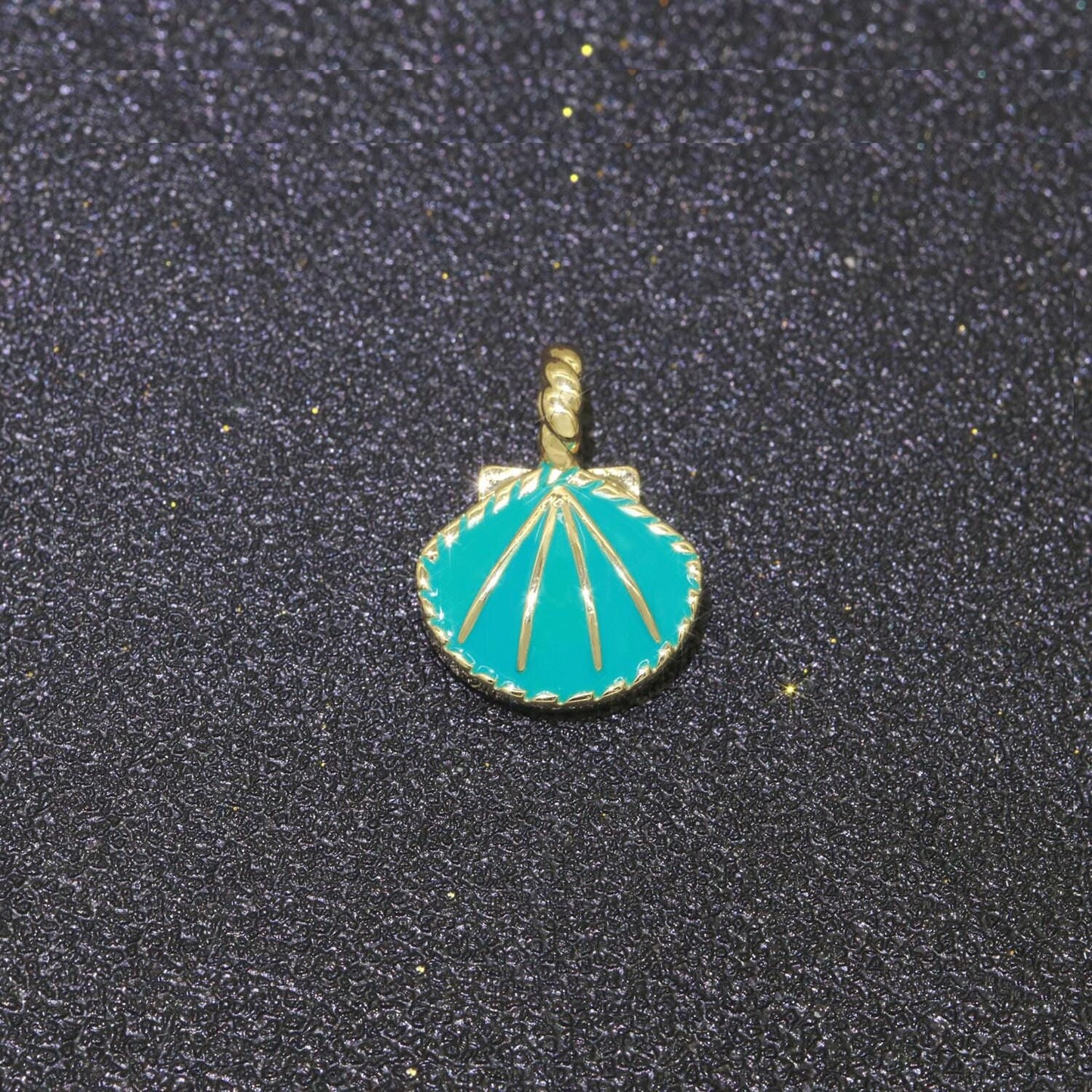 Dainty enamel sea shell charm, seashell charm, oyster necklace pendant, under the sea beach jewelry inspired pink green orange purple charm