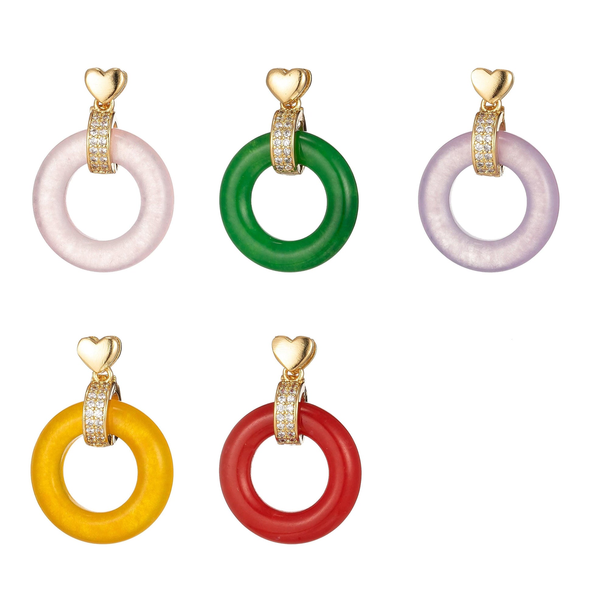 Dainty donut charm pendant acrylic glass dangle charm j-852 j-853 j-854 j-855 j-856