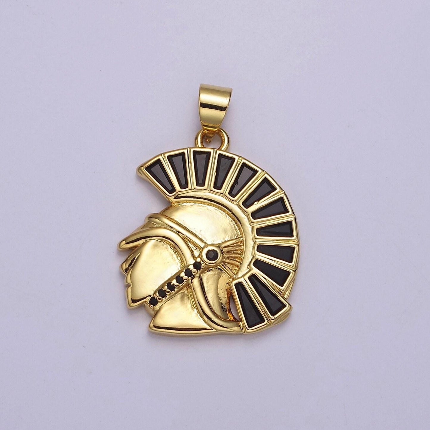 Gold trojan knight helmet charms, greek corinthian helmet pendant spartan inspired j-772 j-764 j-772
