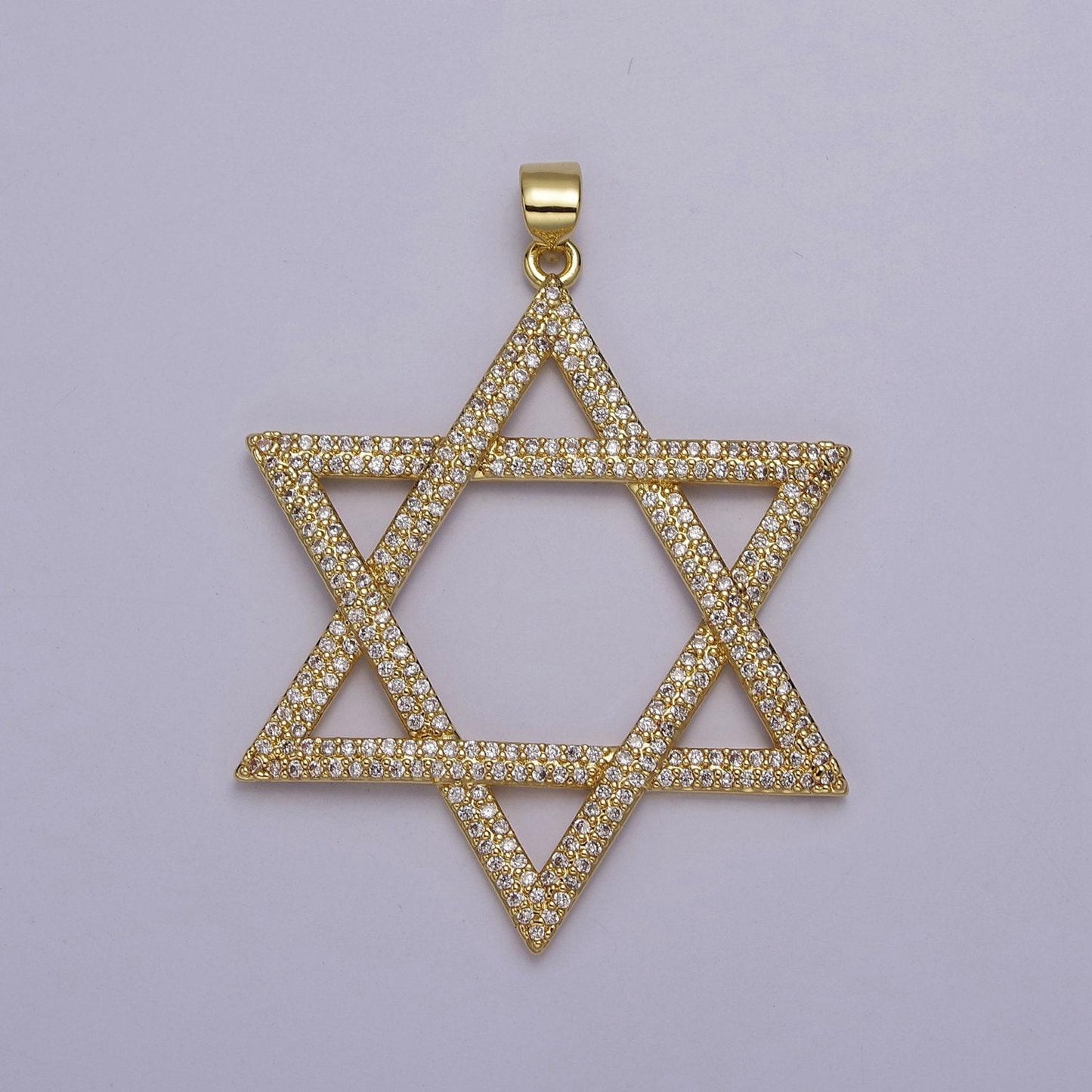 Micro pave cubic zirconia star of david pendant jewelry for necklace making, j-759