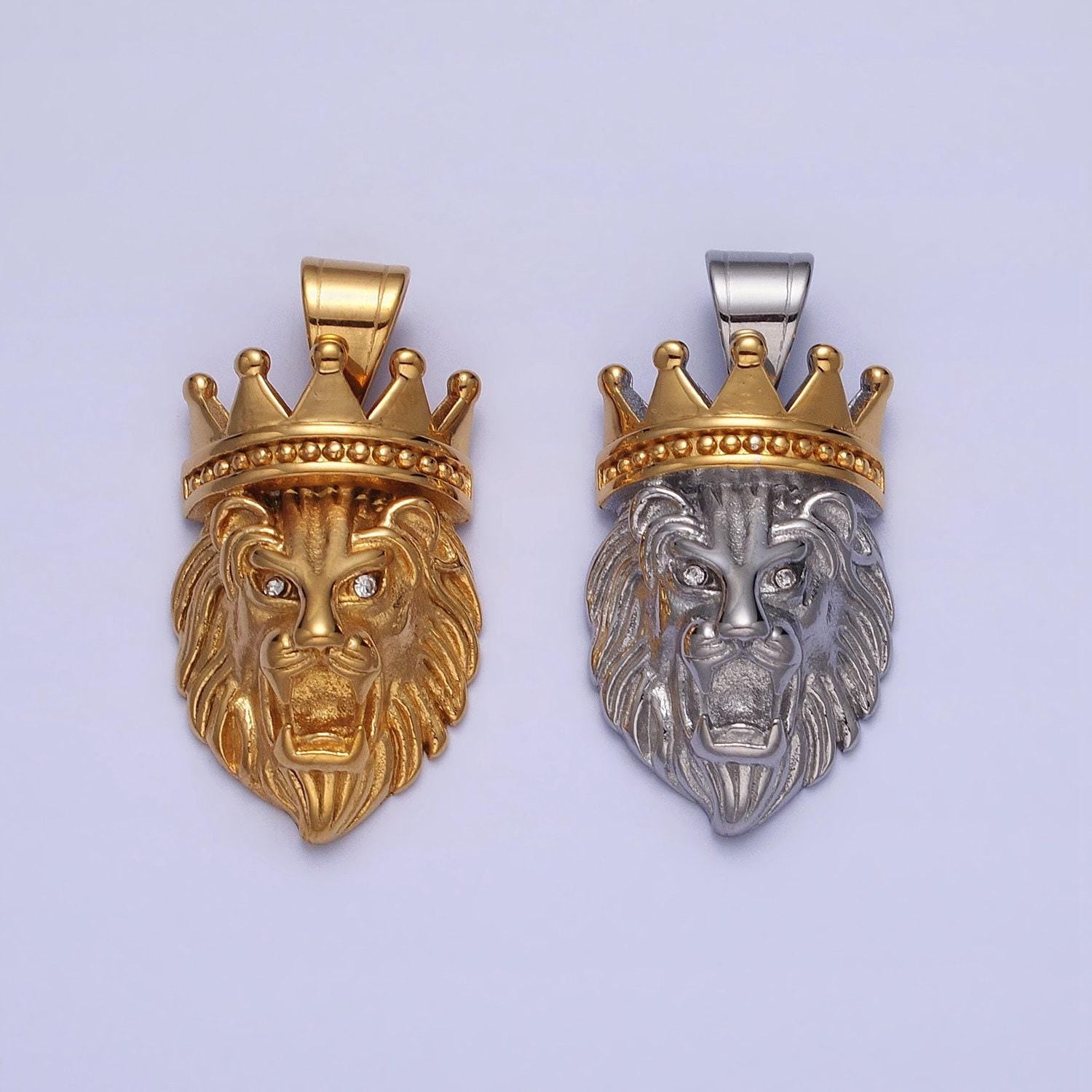 Stainless steel lion king pendant men hip hop jewelry gold statement charms 3d pendants j749 j752