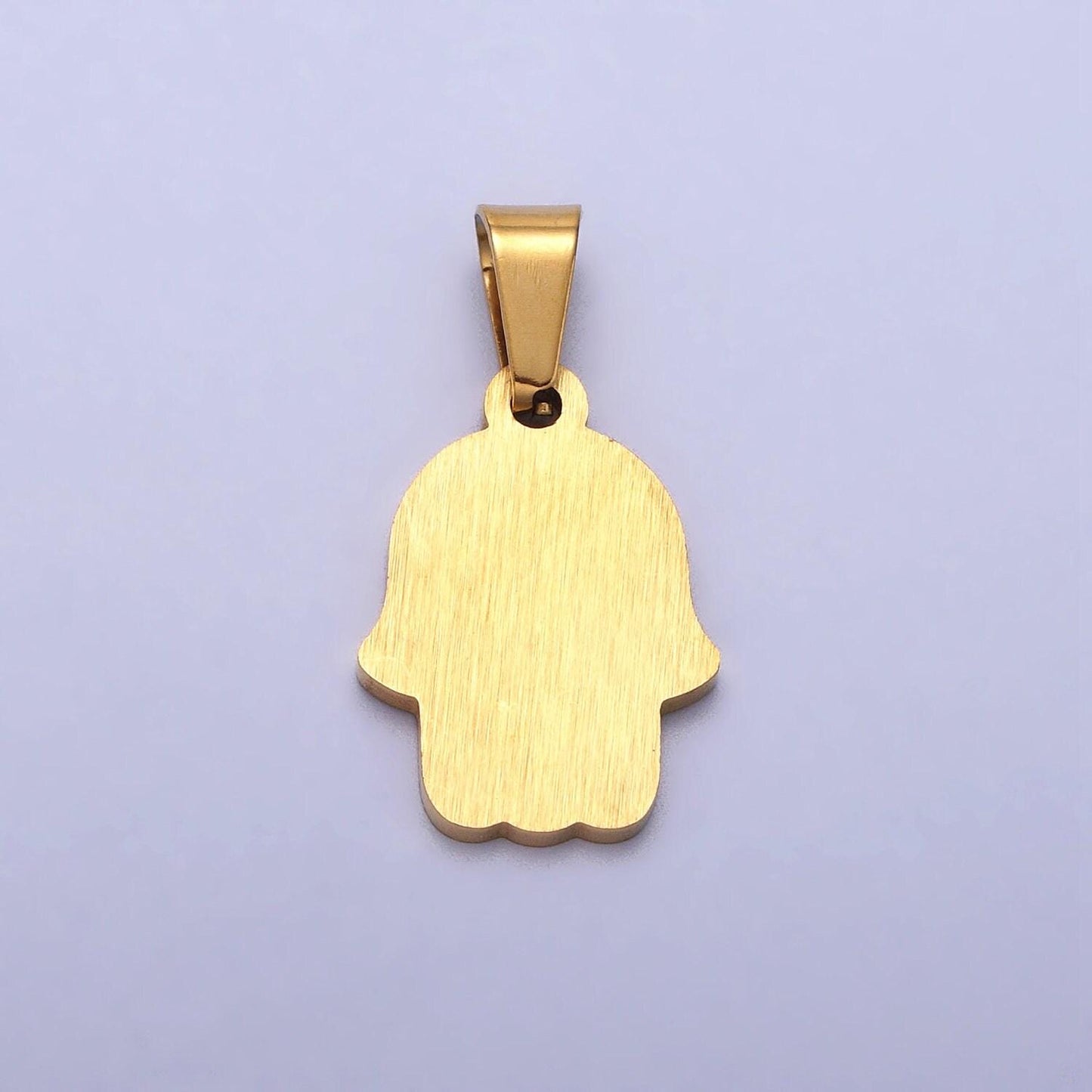 Gold hand of hamsa necklace pendant evil eye charm• good luck charm • religious necklace • protection amulet jewelry making j700