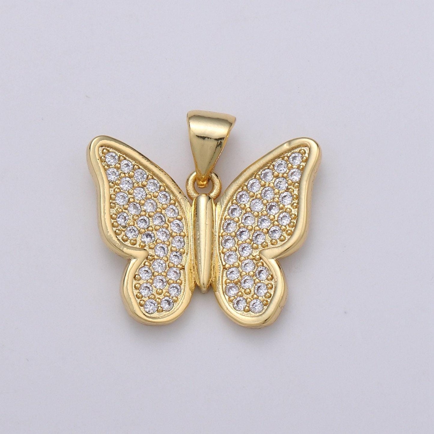 1pc gold micro pave cz butterfly pendant charm, micro pave cz butterfly pendant charm, gold filledcluster cz pendant j-63,j-64,j65
