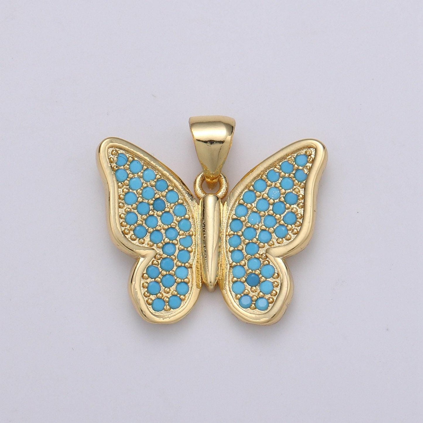 1pc gold micro pave cz butterfly pendant charm, micro pave cz butterfly pendant charm, gold filledcluster cz pendant j-63,j-64,j65