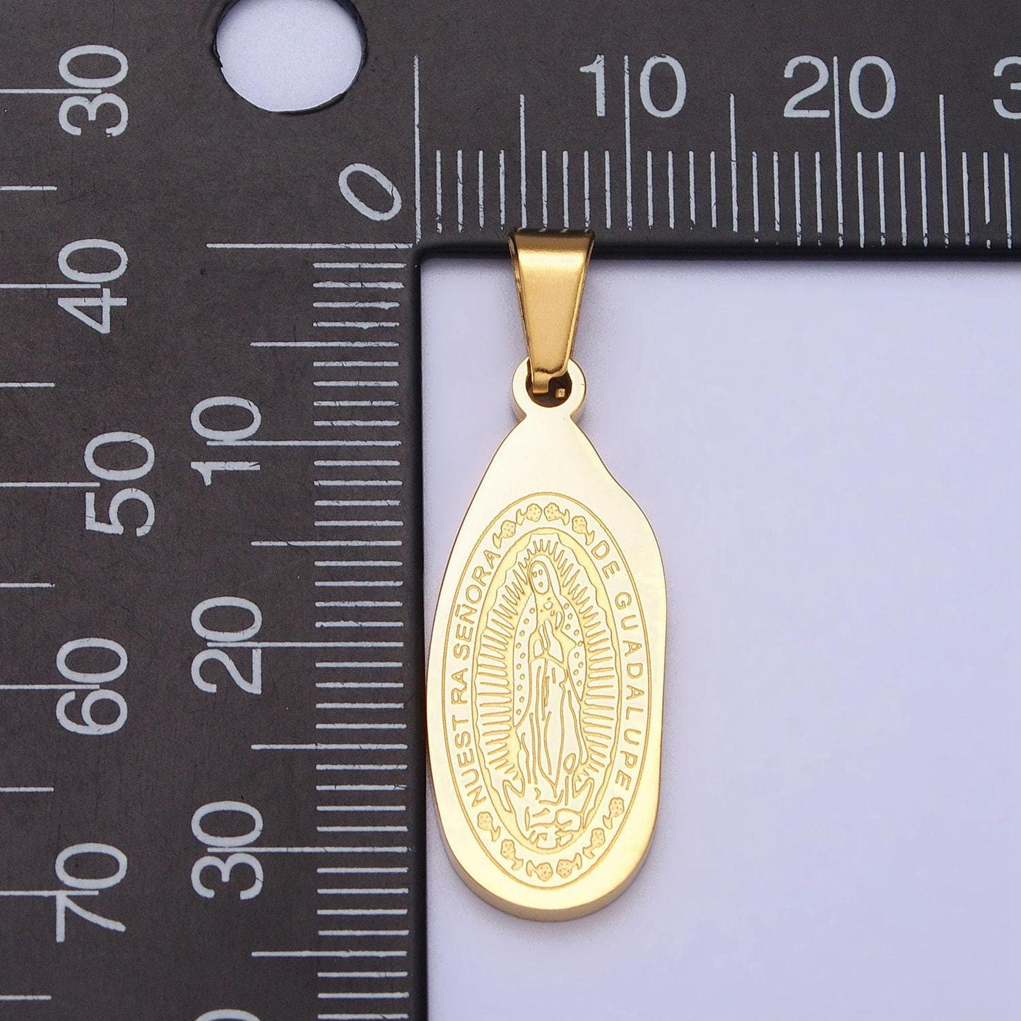 Gold virgin mary lady guadalupe statement religious jewelry unisex pendant stainless steel medallion pendant j613