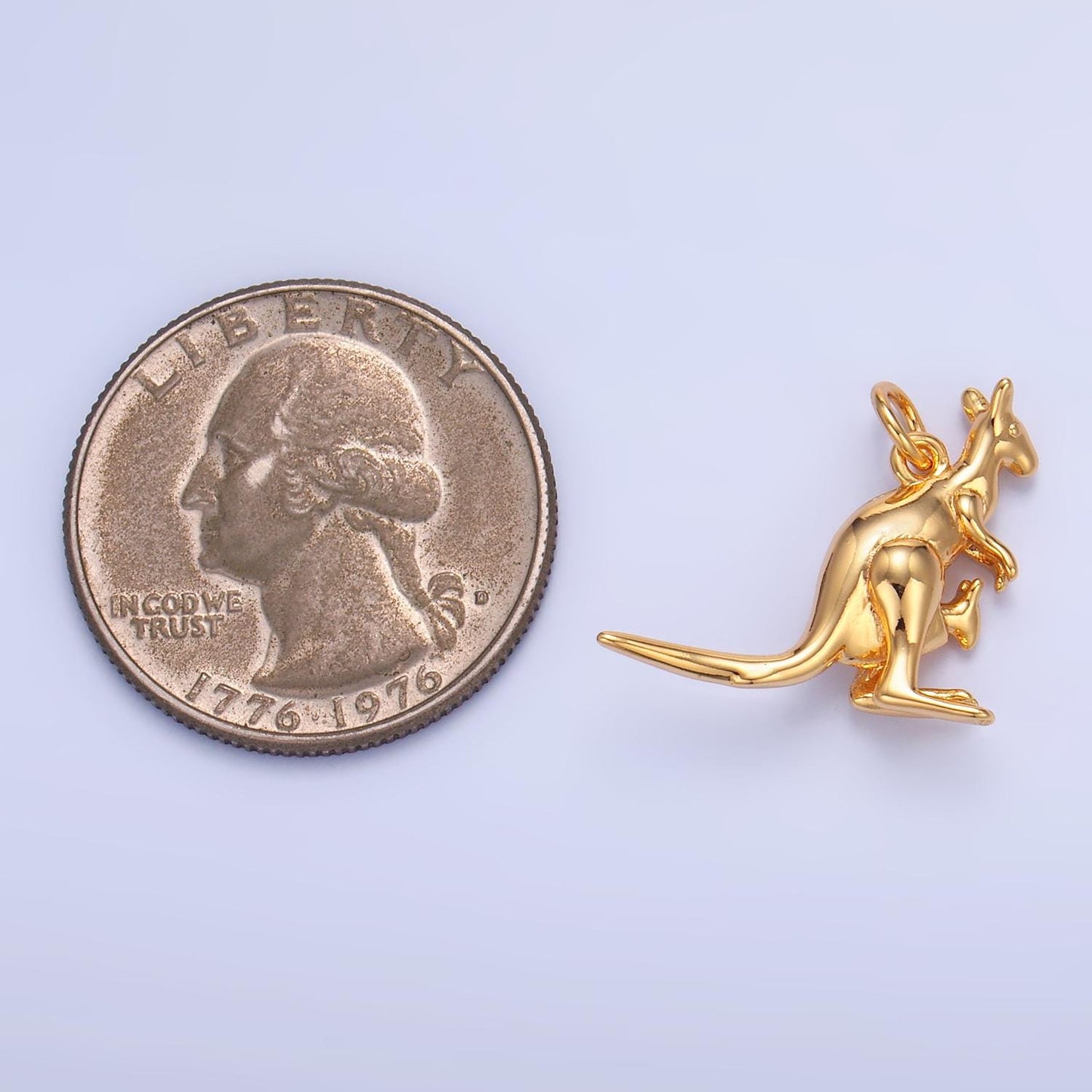 Tiny Kangaroo Charm Pendant Australian Charm Necklace Bracelet Earring Charms, Animal Lover Kids Jewelry Gold Filled W391