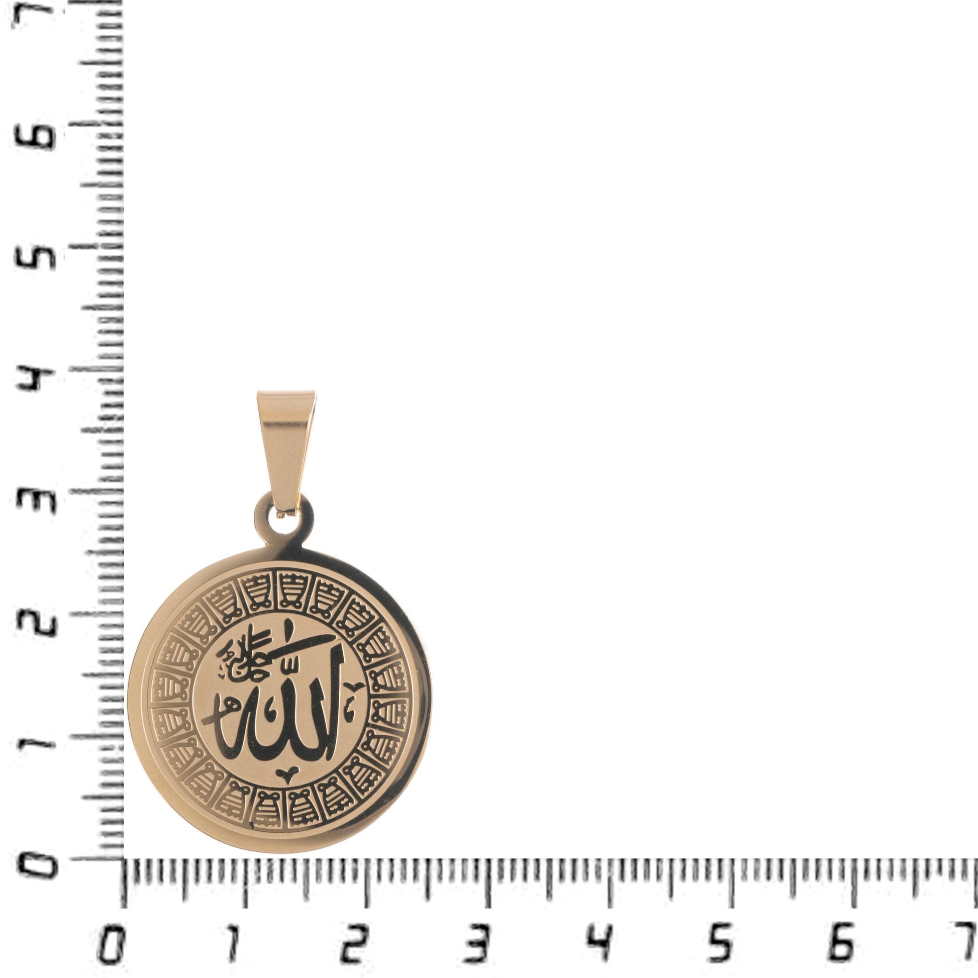 Gold stainless steel religious pendant, islam, moslem, allah, arabic word, bails findings for earring necklace jewelry making supplies j-478
