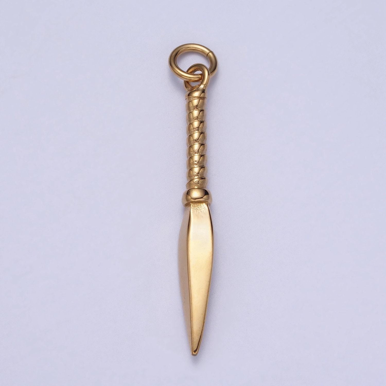 Dainty sword pendant in gold / silver small dagger amulet spear knife add on charm for diy fashion charm necklace bracelet earring j464