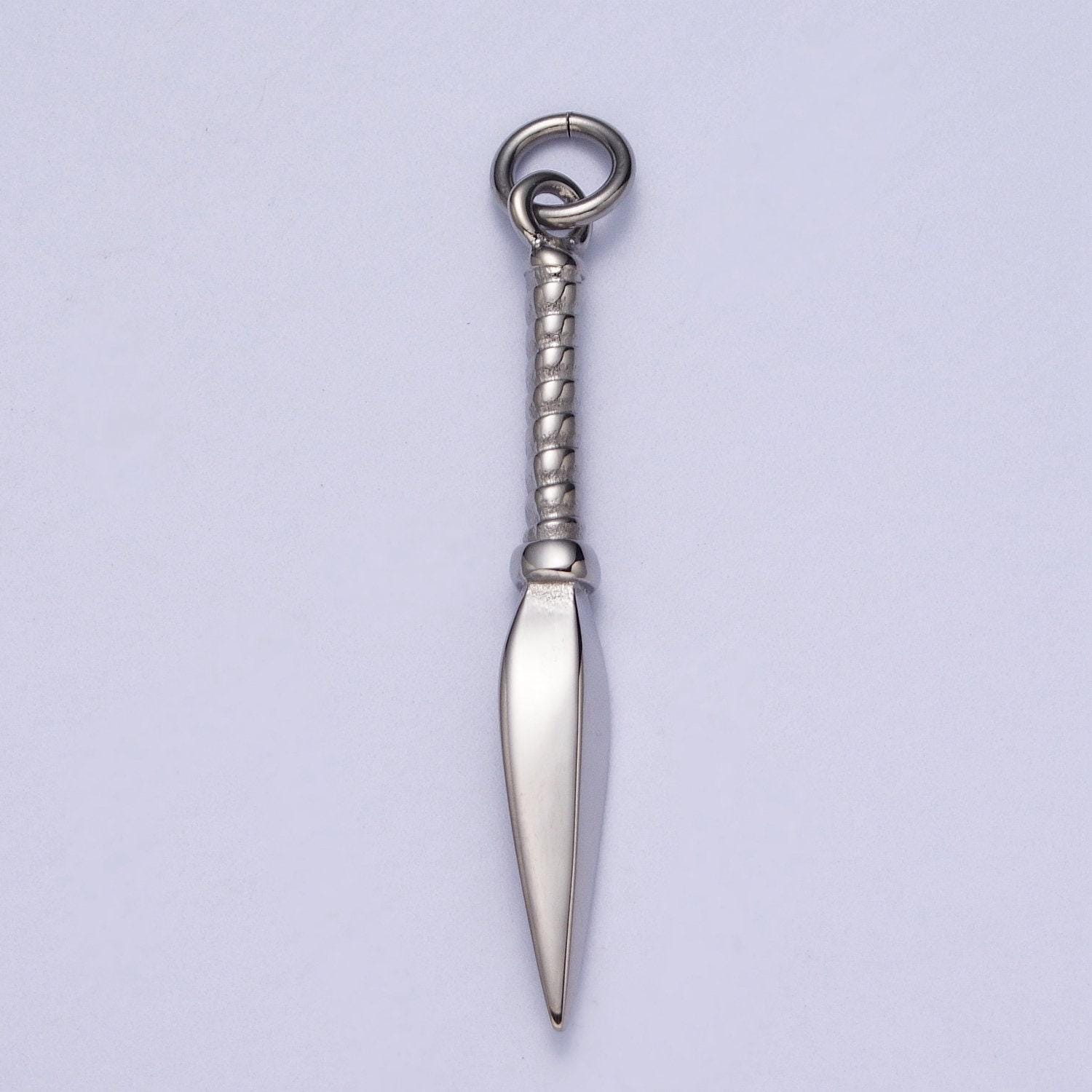 Dainty sword pendant in gold / silver small dagger amulet spear knife add on charm for diy fashion charm necklace bracelet earring j464
