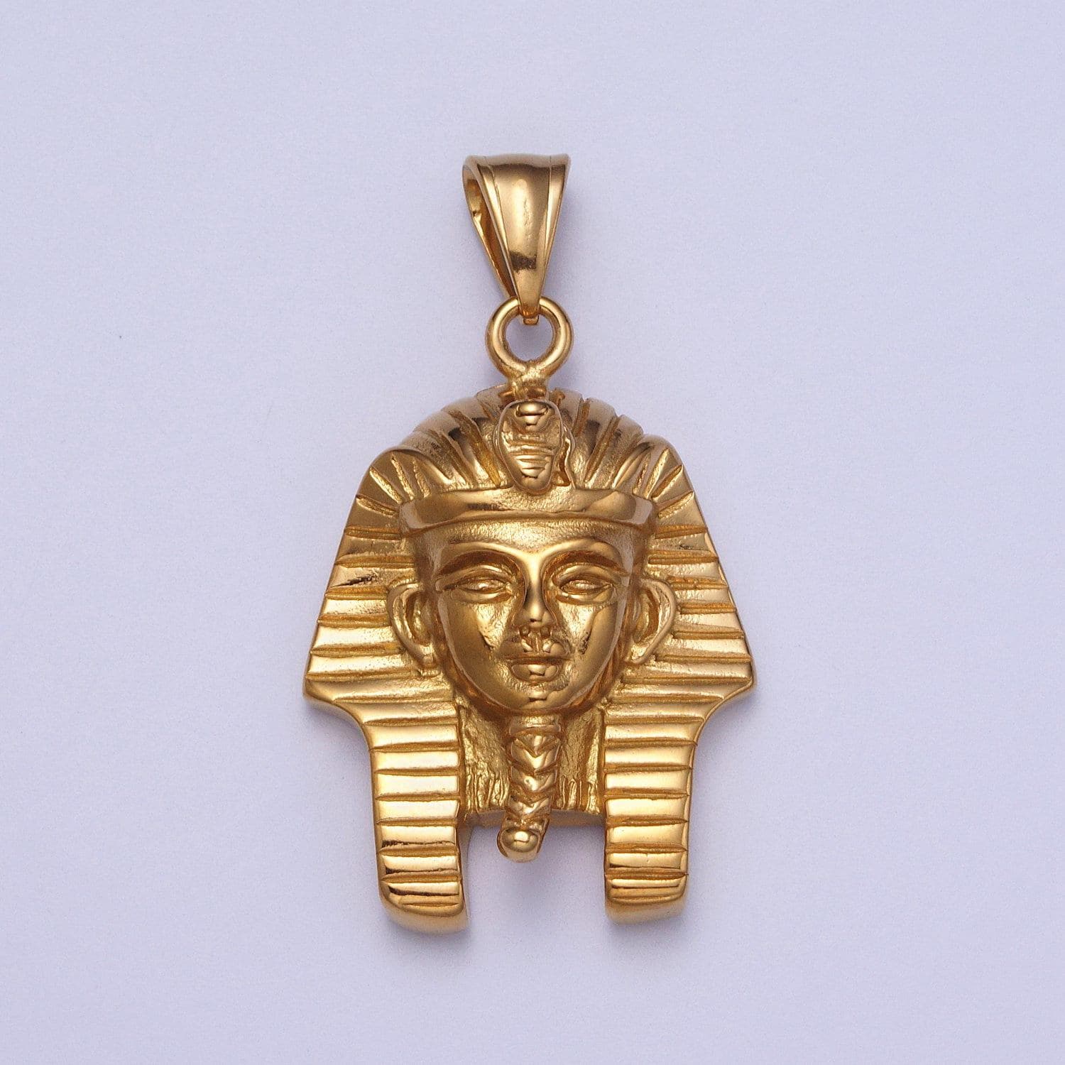 Gold pharaoh head pendant big heavy hard egyptian king tut necklace charm for jewelry making supply j448