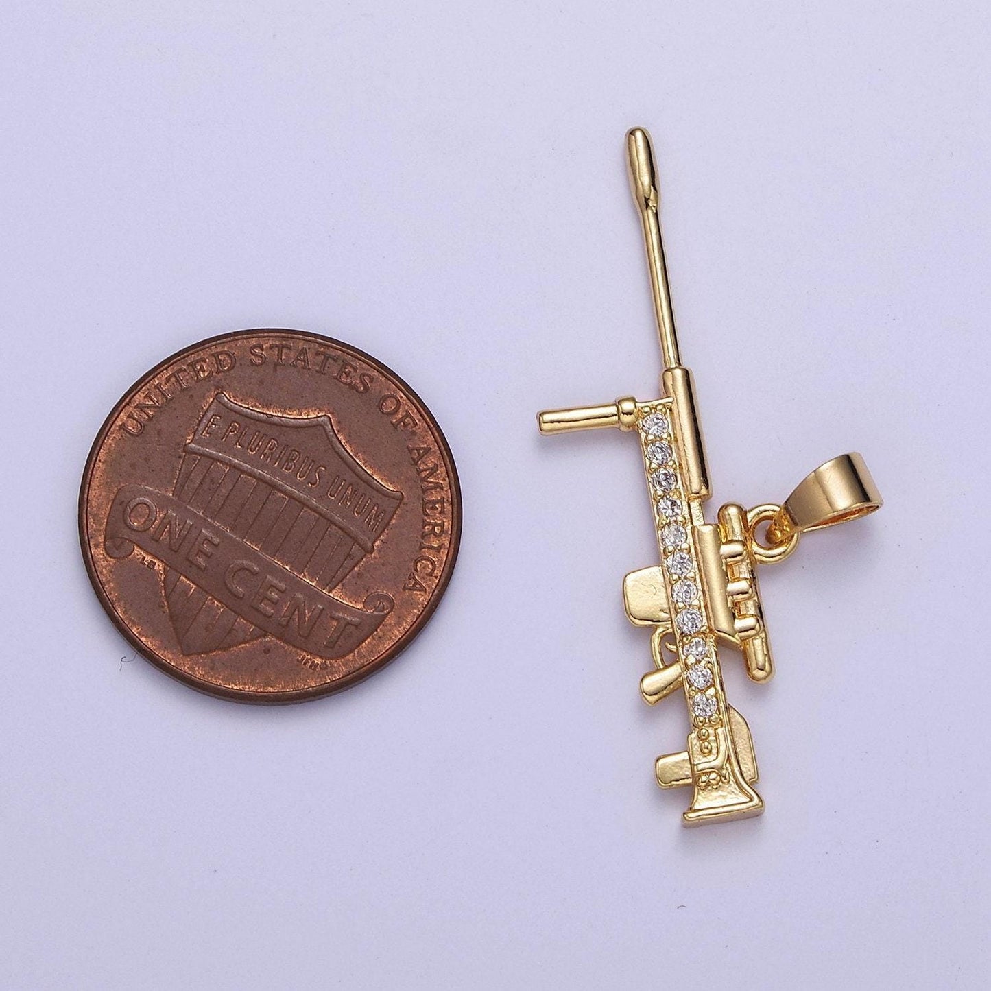 Gold sniper gun rifle pendants j-443
