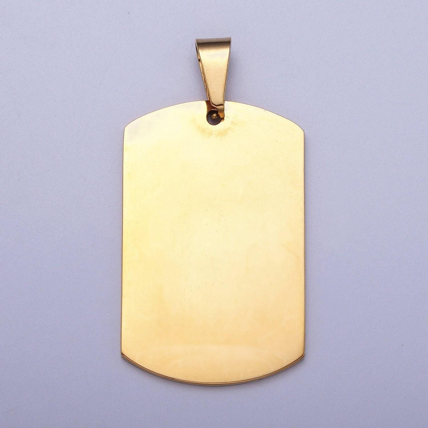 Gold engraved stainless steel military style dog tag pendant for personalize front, back or both blank tag jewelry making supply j431