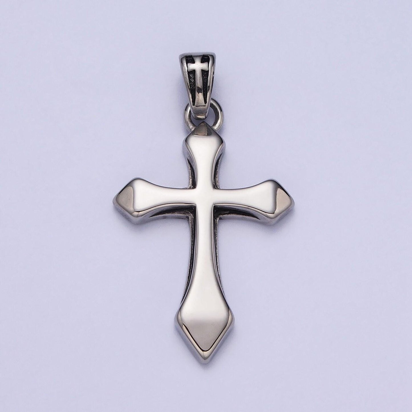 Gold cross necklace pendant for men stainless steel cross charm religious statement necklace for men waterproof tarnish free j393