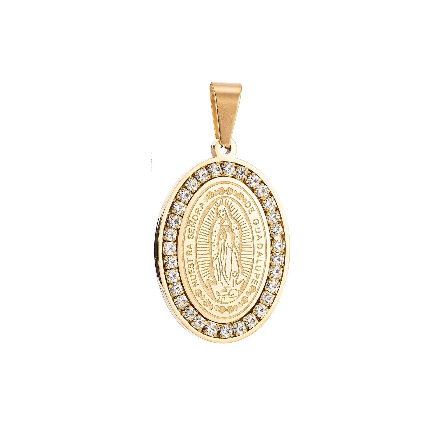 1pc 24k gold micro pave lady guadalupe charm, cubic zirconia virgin mary pendant charm, charm, for diy jewelry, pdss-43