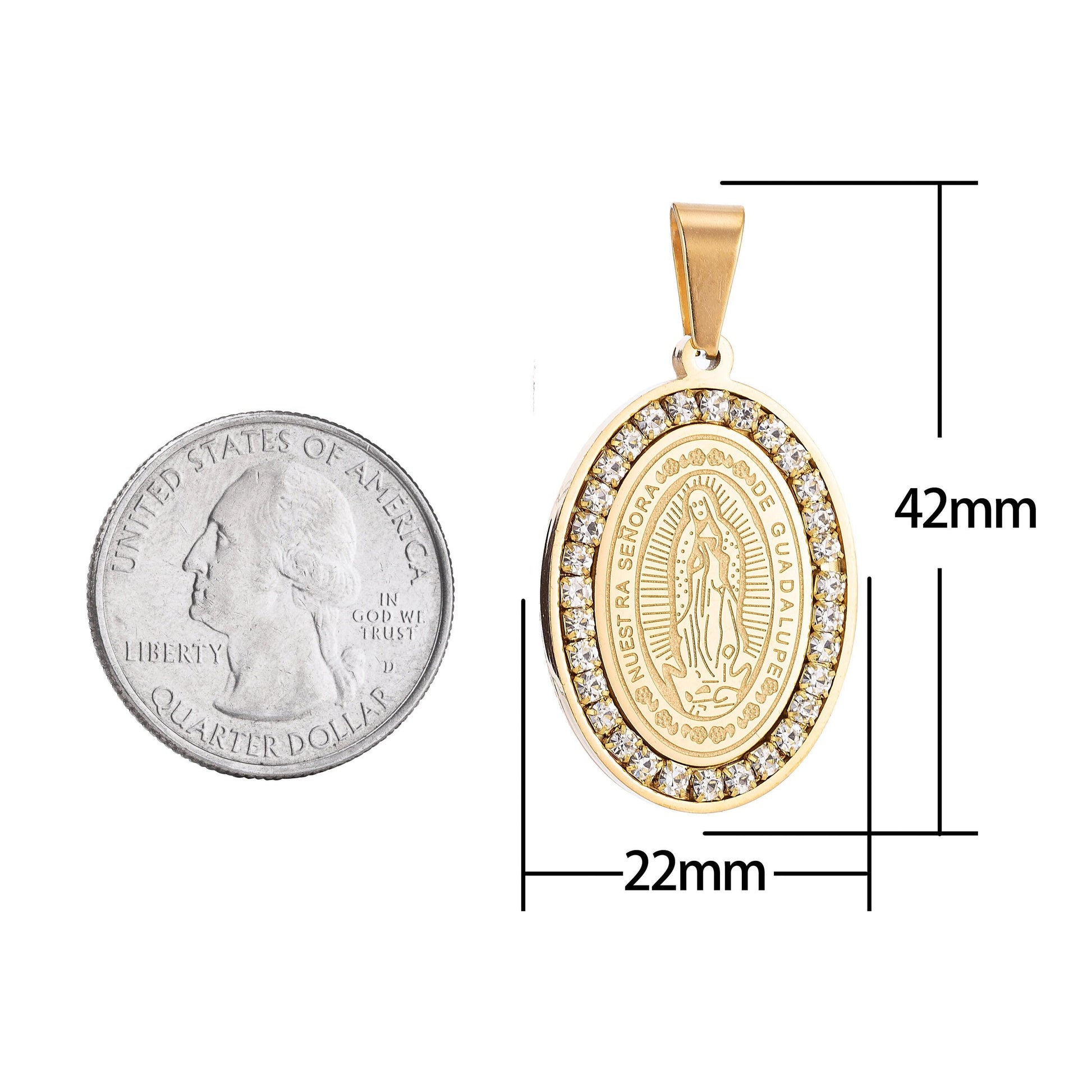1pc 24k gold micro pave lady guadalupe charm, cubic zirconia virgin mary pendant charm, charm, for diy jewelry, pdss-43