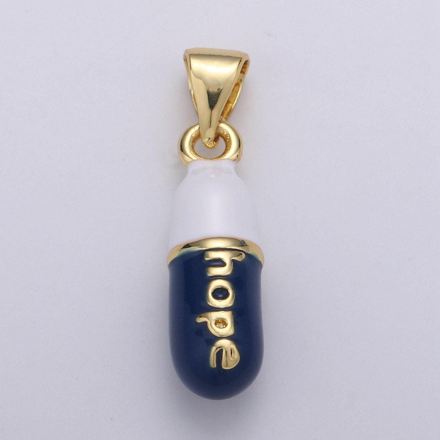 1pc. hope choose color pill charm necklace, dainty word charm,hope pill charm necklace pendant enamel optimist minimalist jewelry pdgf-2123