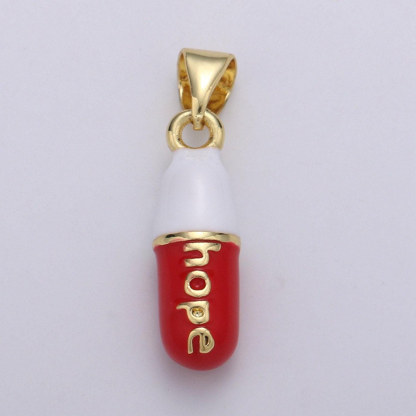 1pc. hope choose color pill charm necklace, dainty word charm,hope pill charm necklace pendant enamel optimist minimalist jewelry pdgf-2123