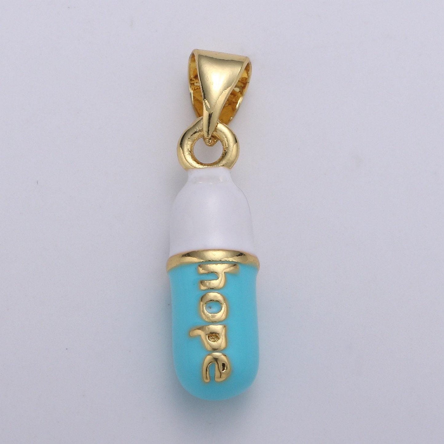 1pc. hope choose color pill charm necklace, dainty word charm,hope pill charm necklace pendant enamel optimist minimalist jewelry pdgf-2123