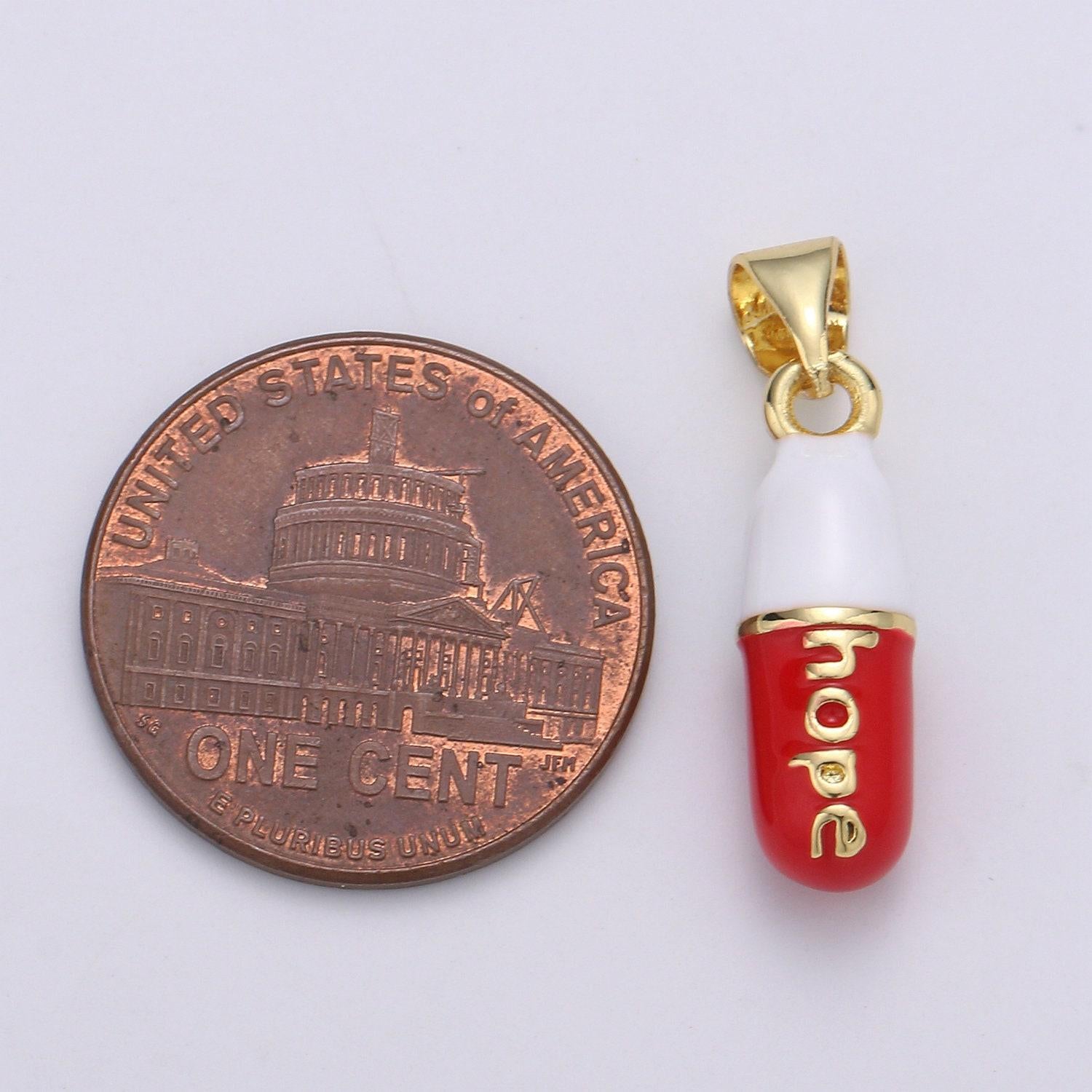 1pc. hope choose color pill charm necklace, dainty word charm,hope pill charm necklace pendant enamel optimist minimalist jewelry pdgf-2123