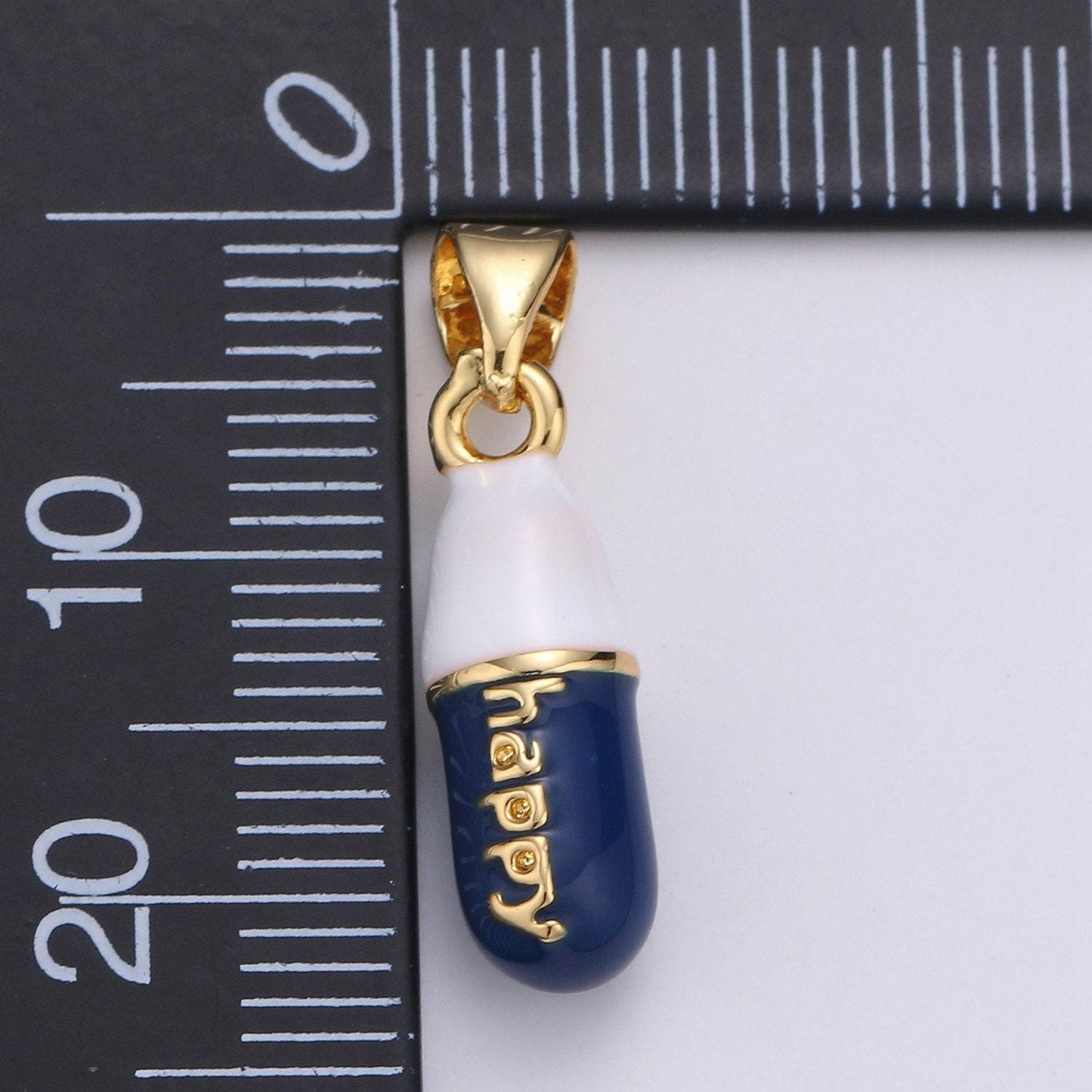 1pc. happy choose color pill charm necklace, dainty word charm,happy pill charm necklace pendant hope optimist minimalist jewelry pdgf-2120