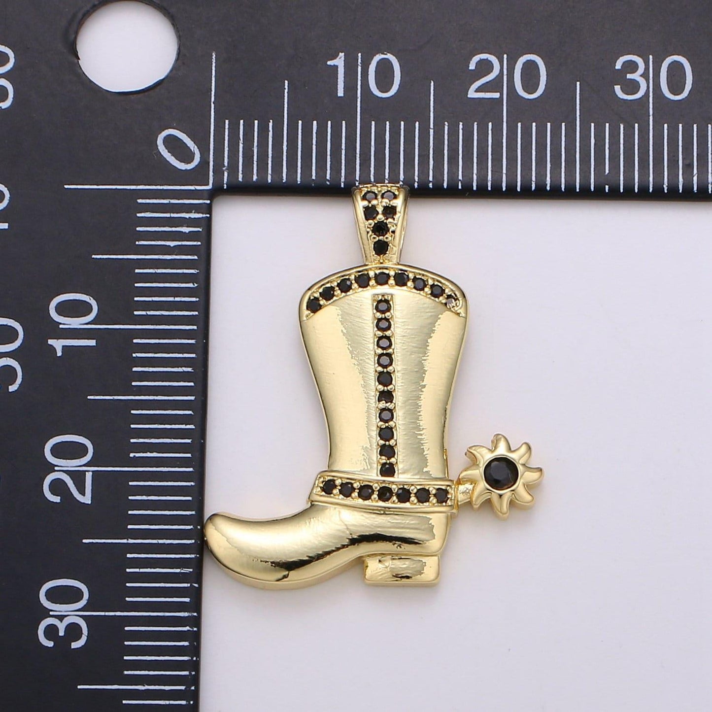 Wholesale gold-filled gold/silver cowboy boot pendant charm with black rhinestones, pendant for necklace bracelet anklet making j-154 j-155