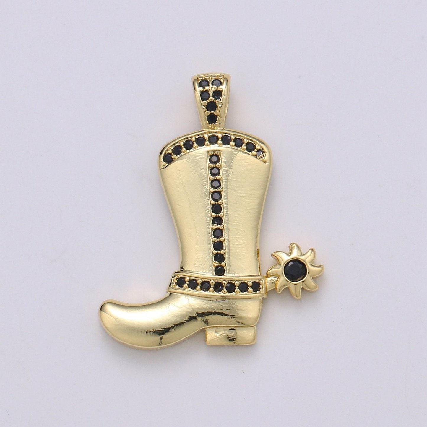 24k gold cowboy boot charm, gold cowboy boots charm for necklace or bracelet, cowgirl charm, rodeo cowgirl jewelry pd 2027