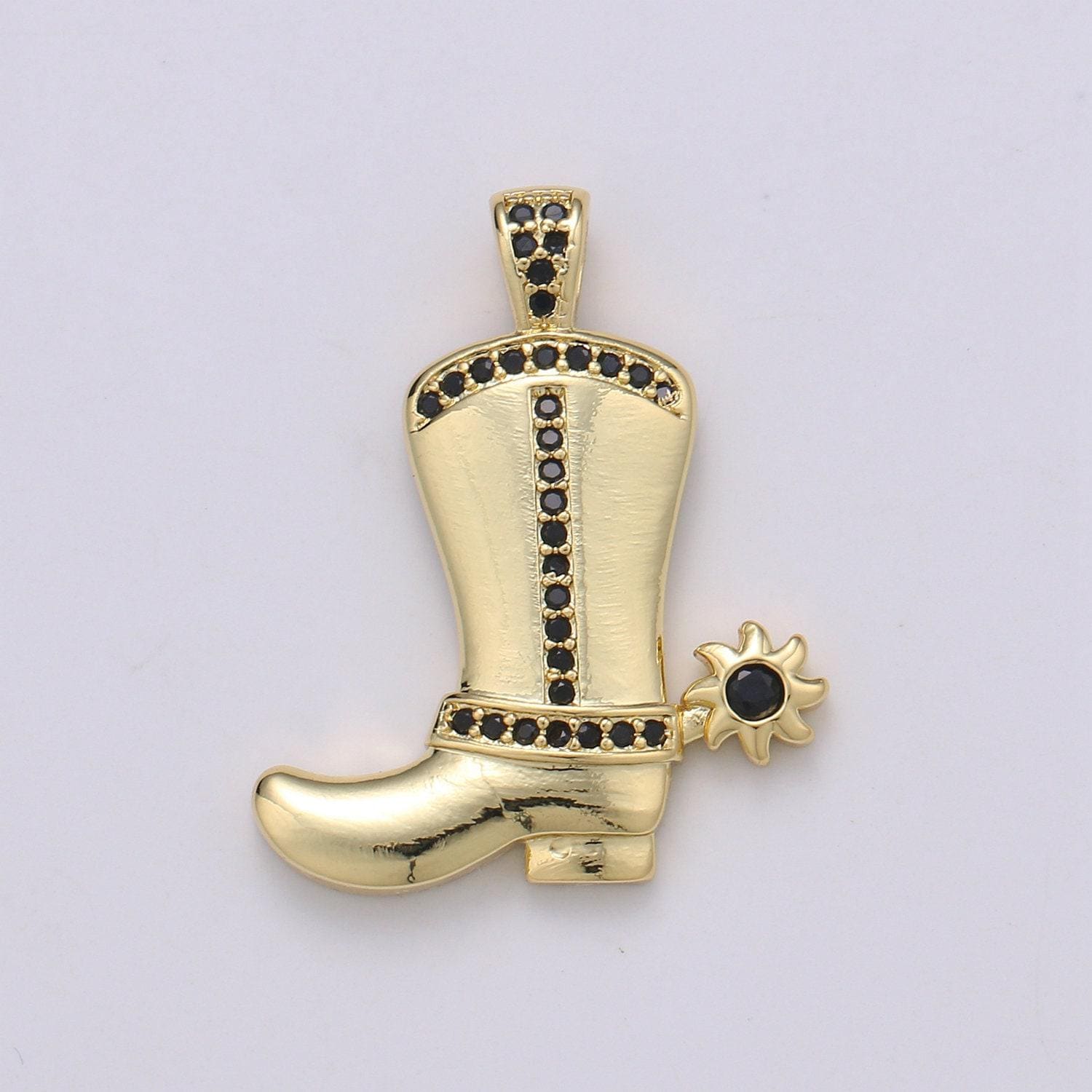 24k gold cowboy boot charm, gold cowboy boots charm for necklace or bracelet, cowgirl charm, rodeo cowgirl jewelry pd 2027