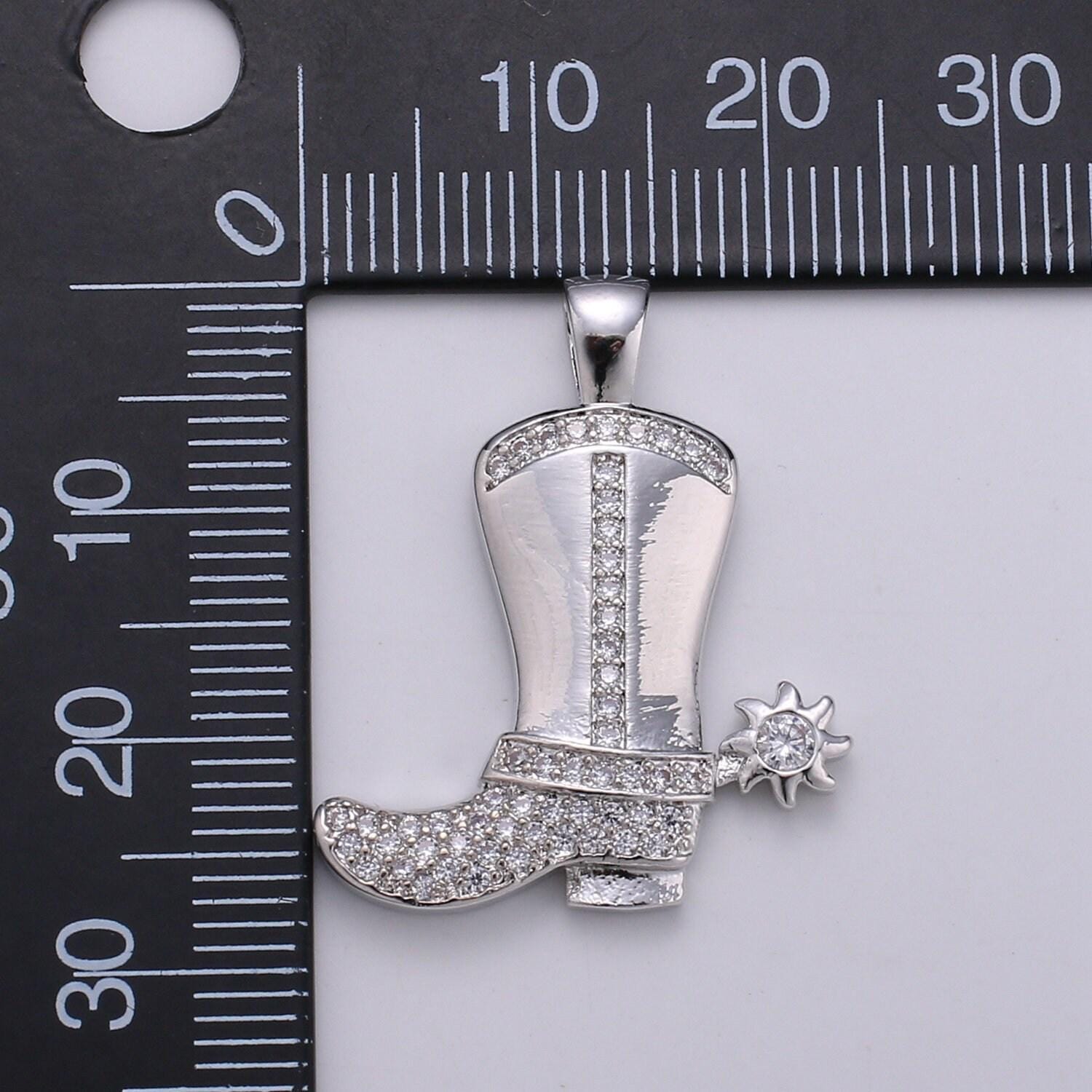 28x23mm wholesale gold-filled gold/silver cowboy boot pendant charm with rhinestones,pendant for necklace bracelet anklet making j-150 j-151