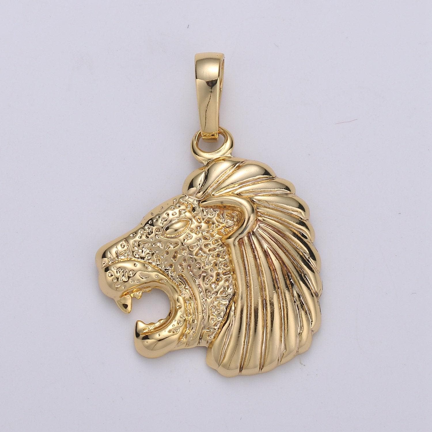 Lion head 24k gold pendant lion roar charm,majesty pendant, the king of nature charm for diy jewelry, gold colorpdgf-1991
