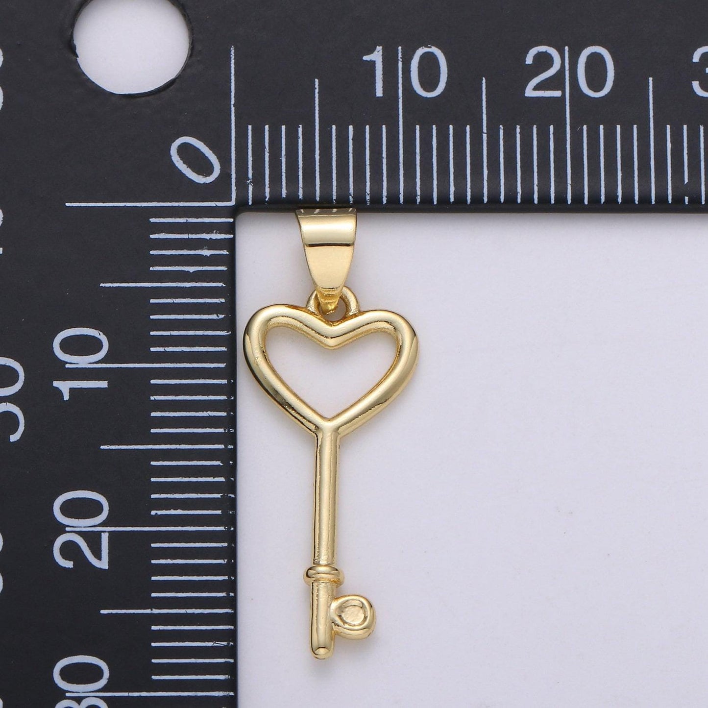 1pc 14k gold key pendant charm, dainty heart key pendant charm, key pendant, for diy jewelry making supply,j-005