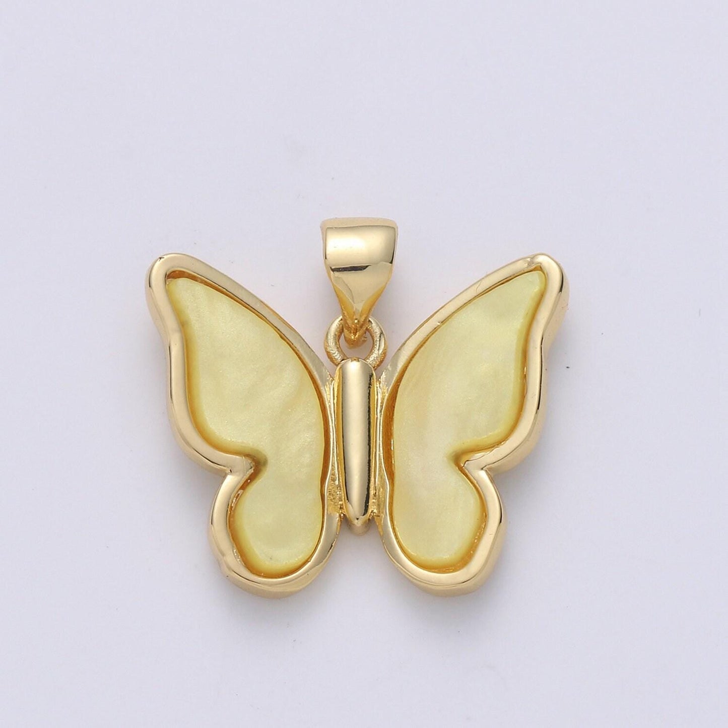 Mariposa butterfly charm pearl butterfly charm acrylic pendant for necklace earring bracelet component gold plated tarnish free i-849~i-851