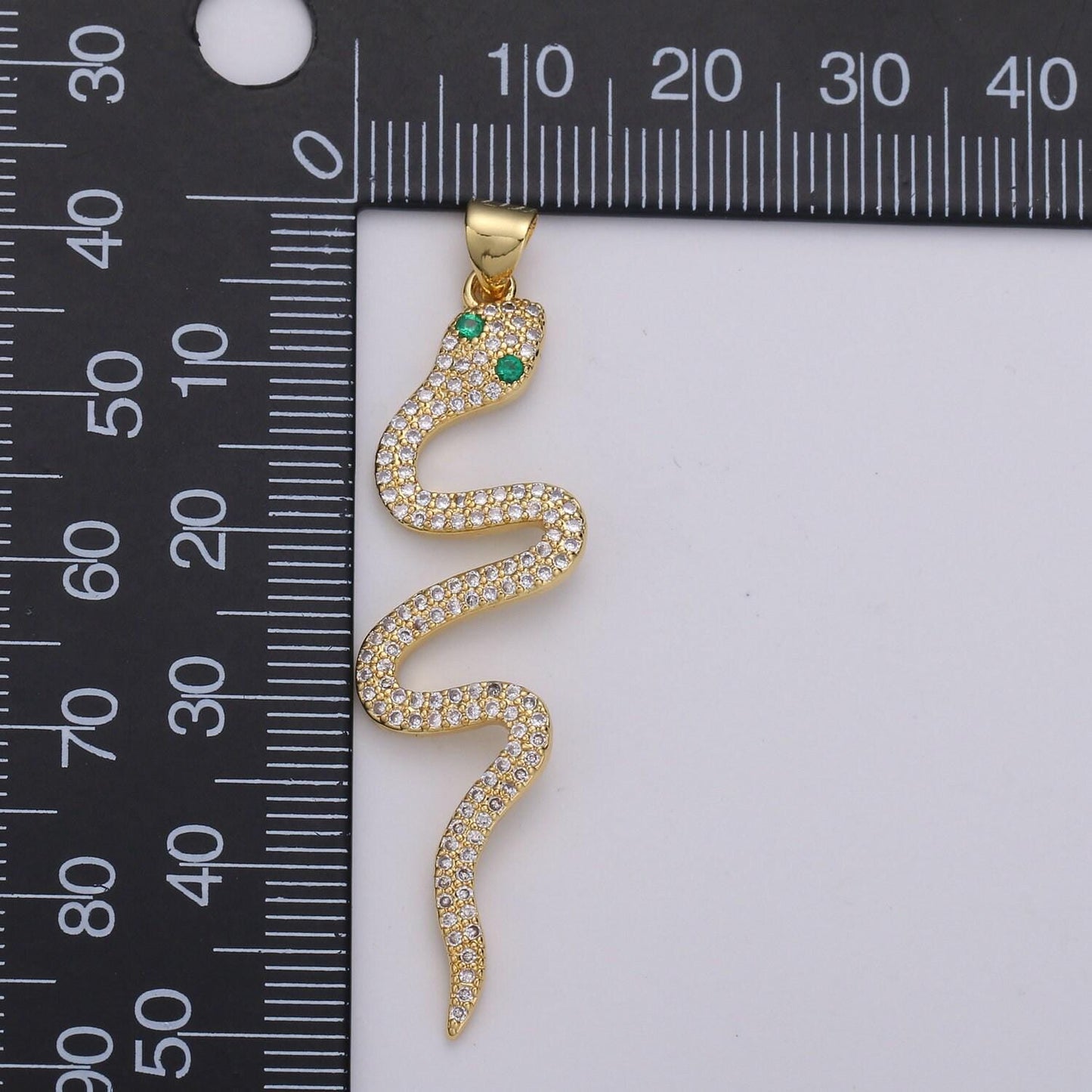 1pc 24k gold micro pave snake charm, cubic zirconia serpent pendant charm, charm, silver snake pendant for diy jewelry