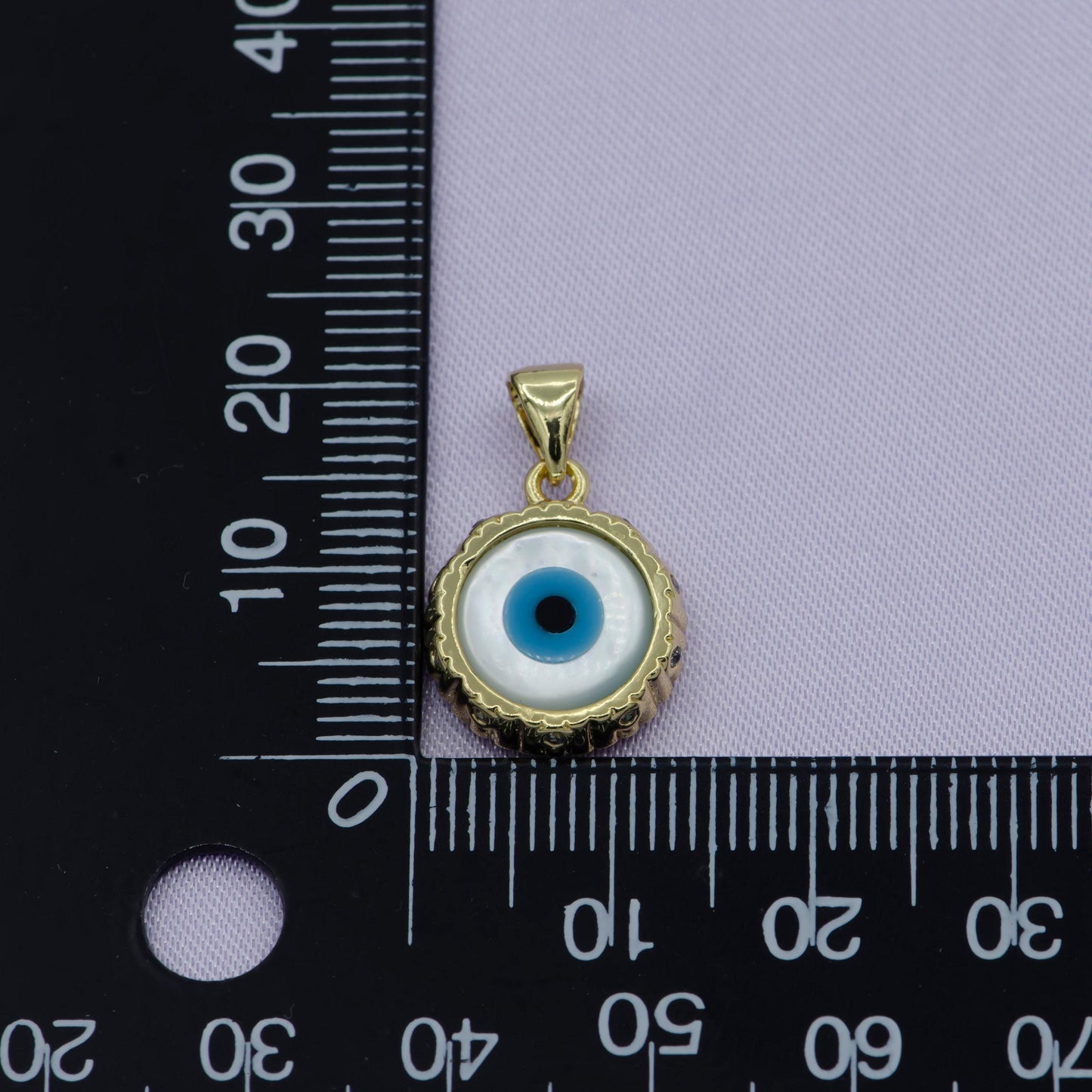 Dainty evil eye charm small tiny evil eye pendant eye of ra minimalist jewelry gift for her bridal necklace component gold silver eye, i-592