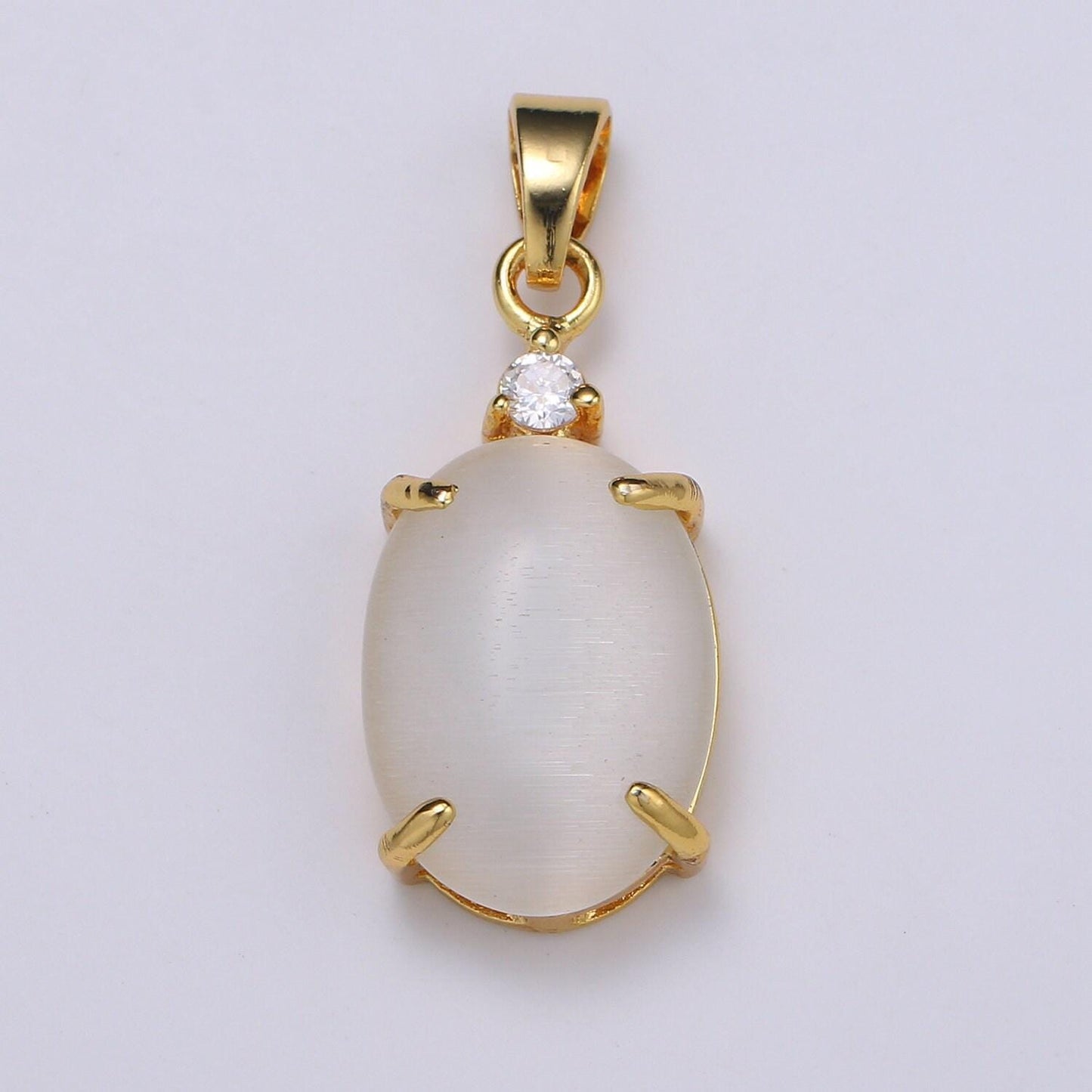 Multi color cat's eye: aqua,blue,clear,navy blue, emerald 24k gold solitaire cz pendant, large cat's eye stone, i681~i684