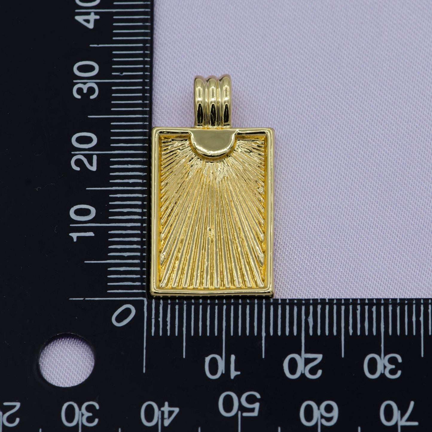Gold rectangle pendant gold sunburst charm necklace boho chic gold geometric necklace style gold medallion charm i671
