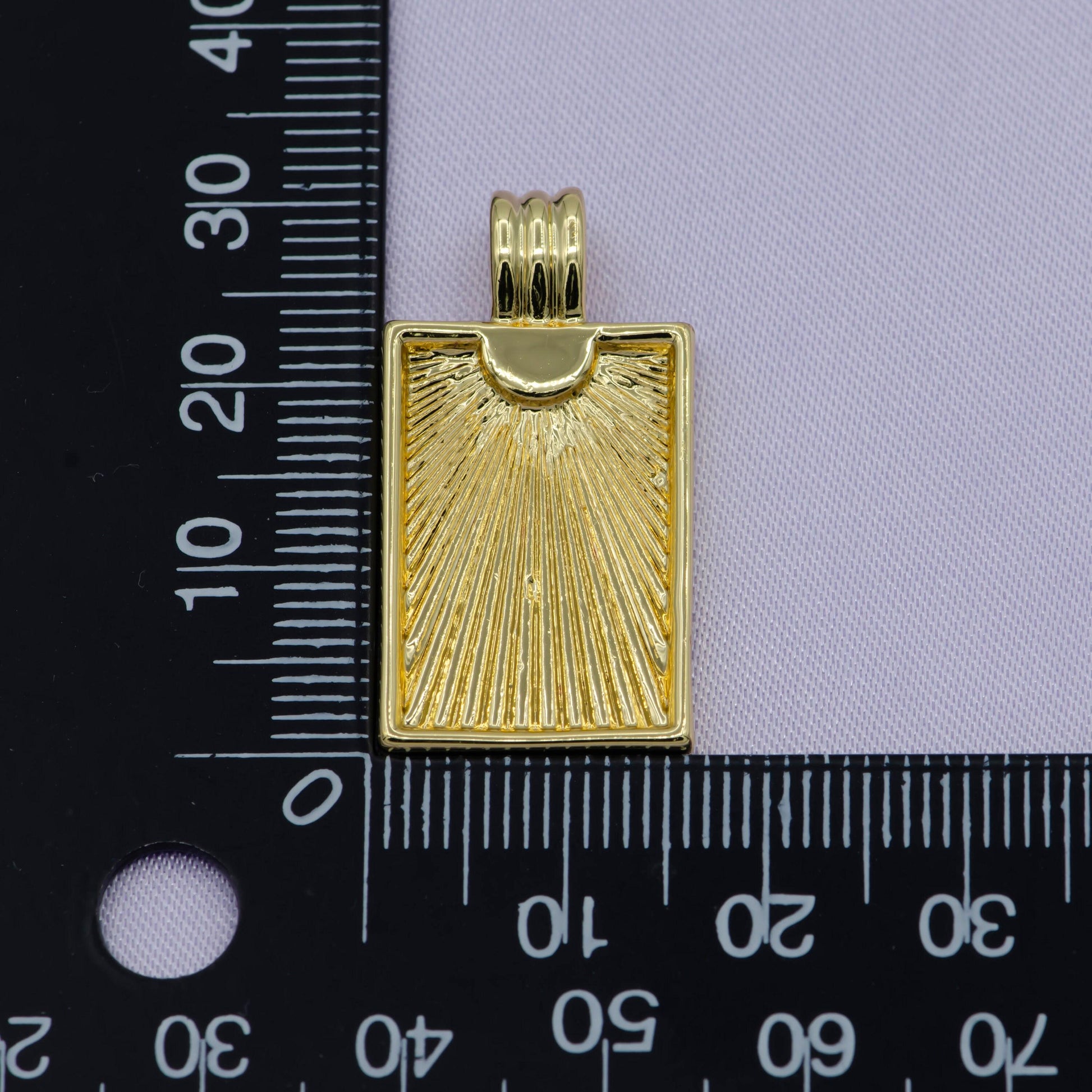 Gold rectangle pendant gold sunburst charm necklace boho chic gold geometric necklace style gold medallion charm i671