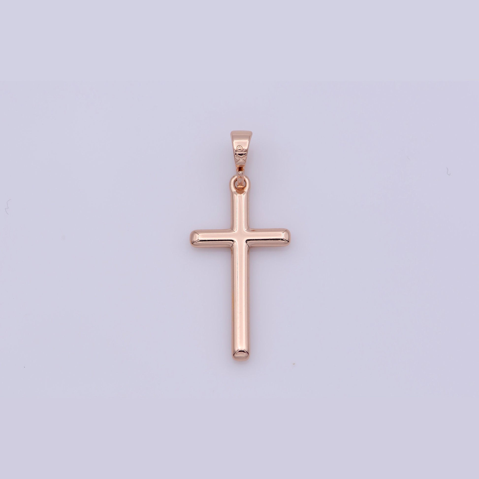 24k gold filled minimalist cross pendant in gold, rose gold & silver | i663
