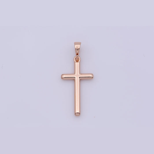 24k gold filled minimalist cross pendant in gold, rose gold & silver | i663