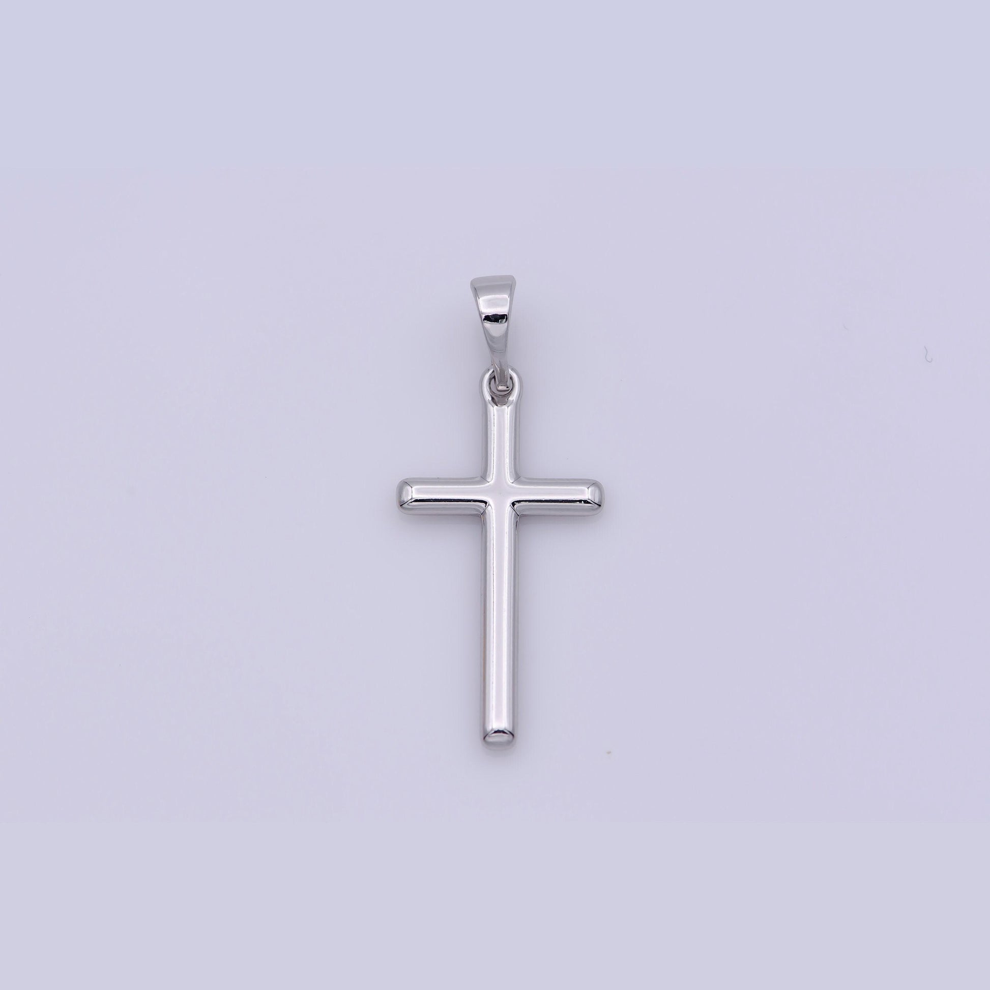 24k gold filled minimalist cross pendant in gold, rose gold & silver | i663