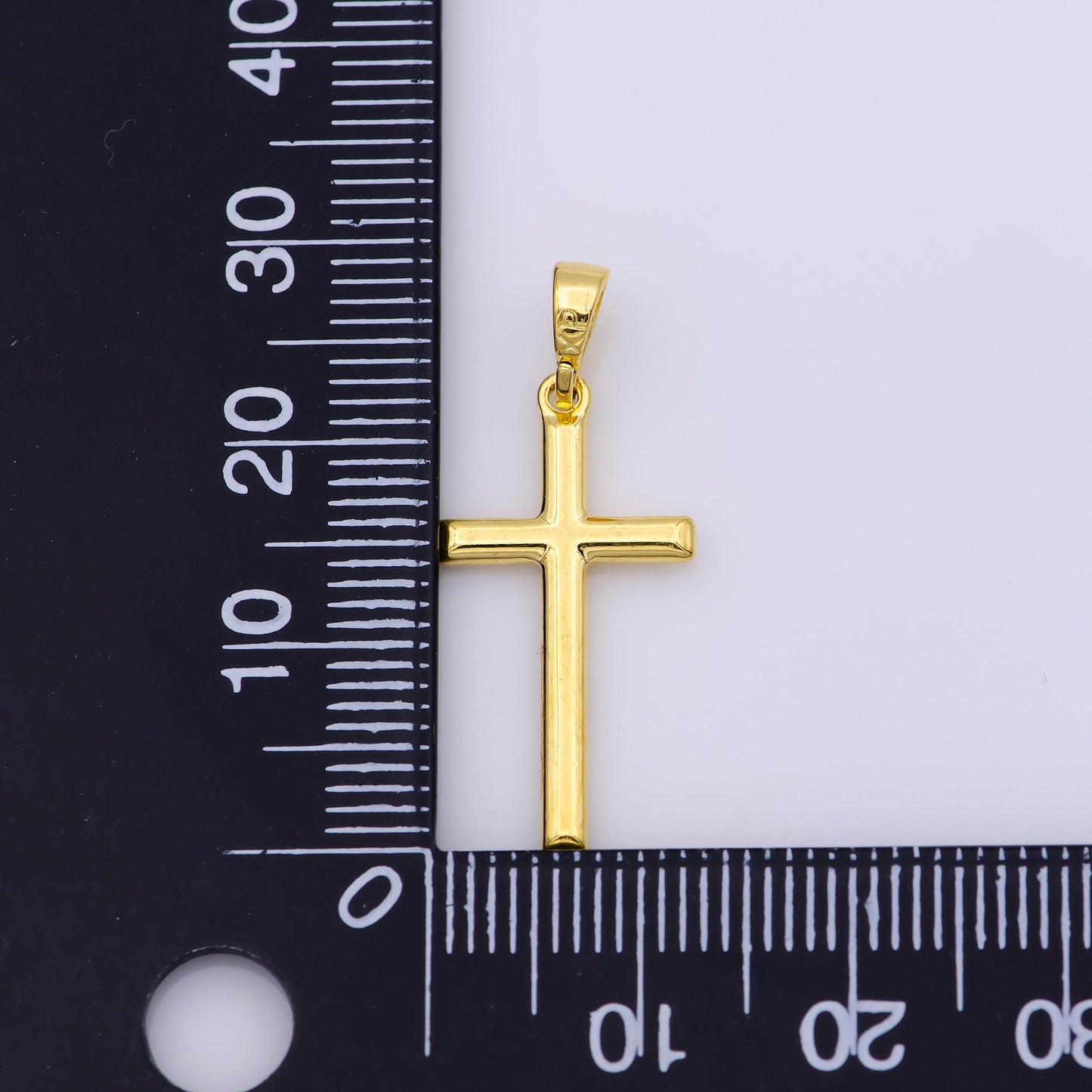 24k gold filled minimalist cross pendant in gold, rose gold & silver | i663