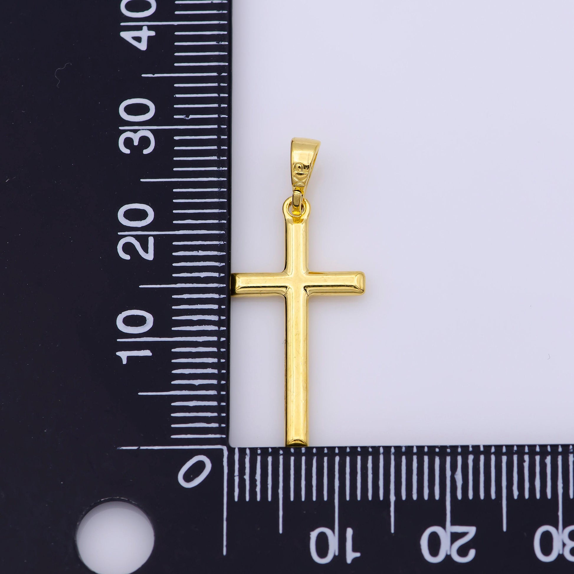 24k gold filled minimalist cross pendant in gold, rose gold & silver | i663
