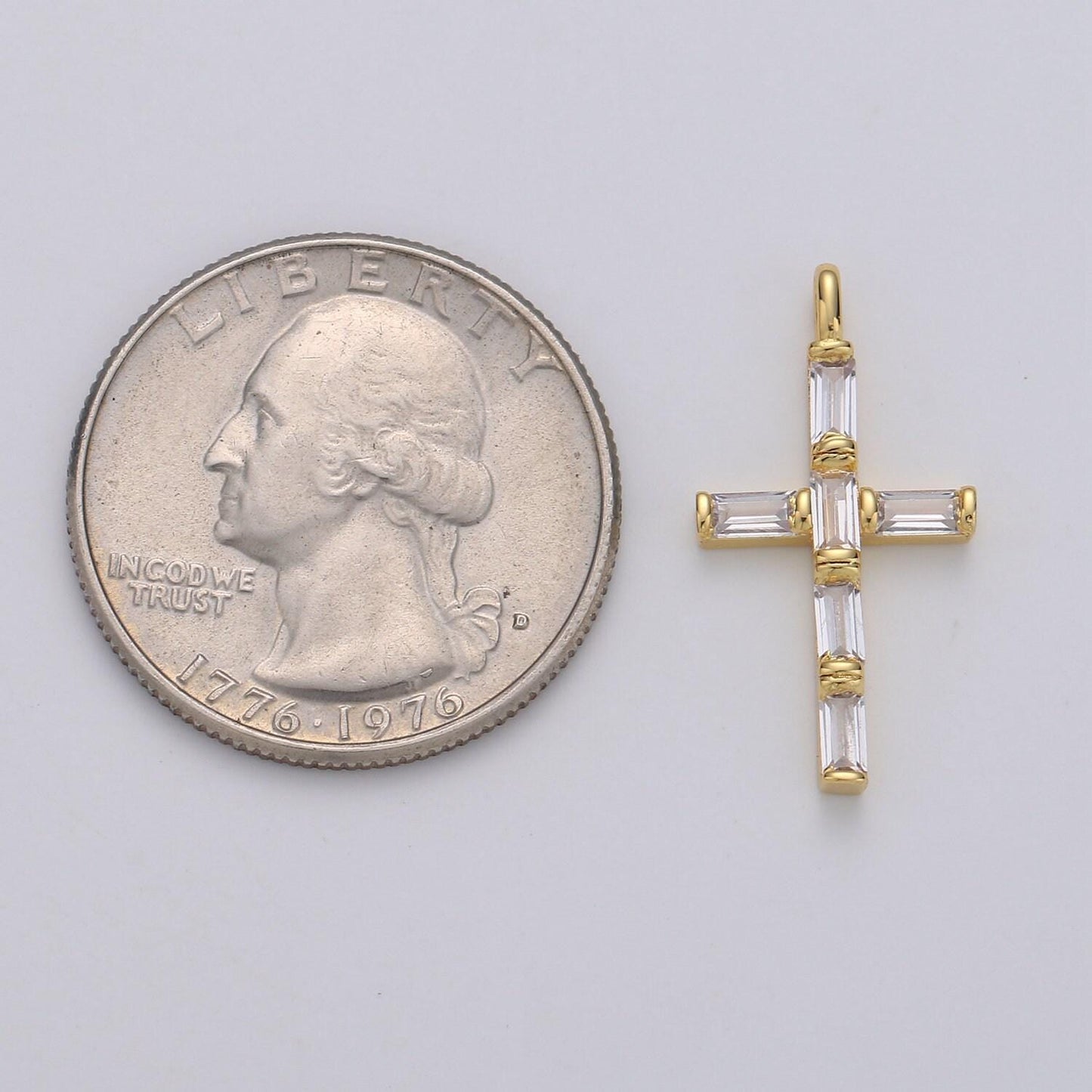 Cubic zirconia marquise navette crystal cross pendant charm chain necklace 14k gold filled cross charm religious jewelry i-657 i-658