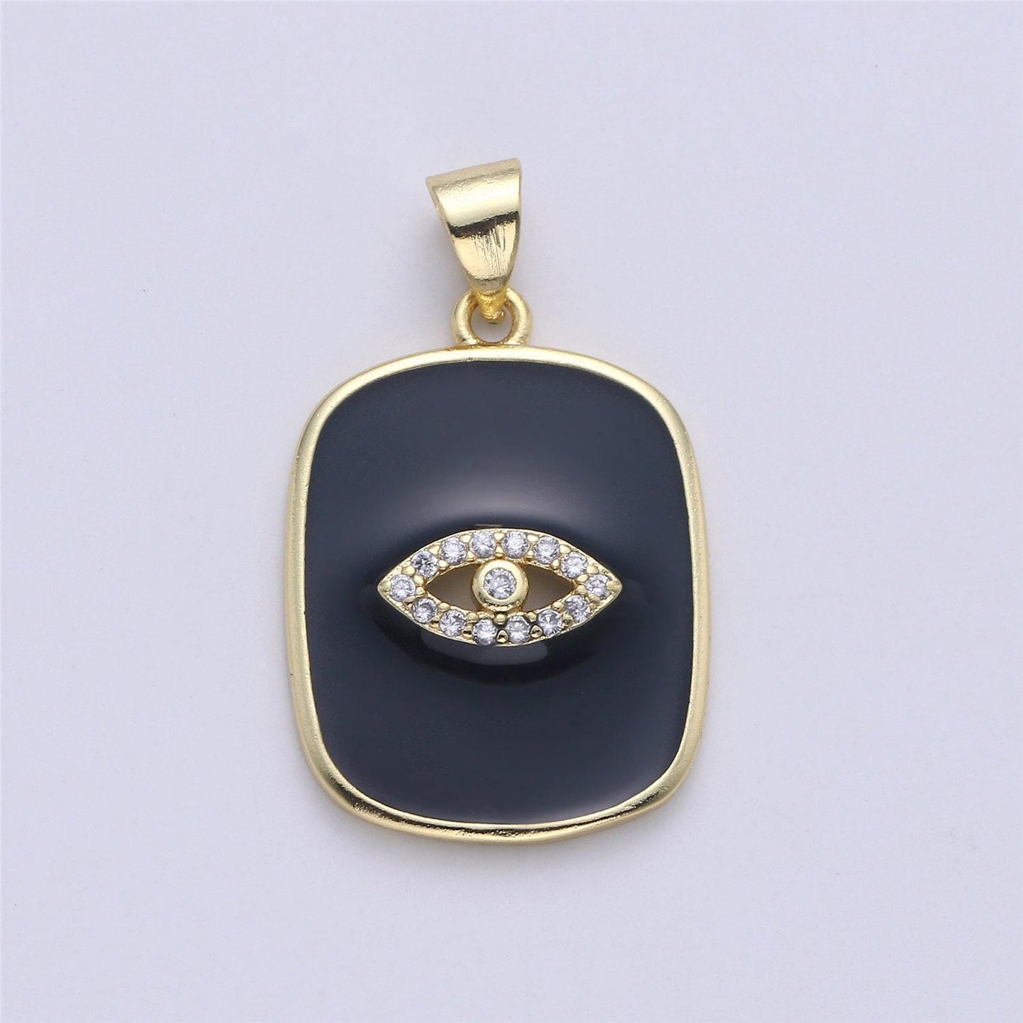 Dainty enamel tag pendant gold tag evil eye star heart moon white black charm for necklace pendant findings for jewelry making, i-445 ~i-452